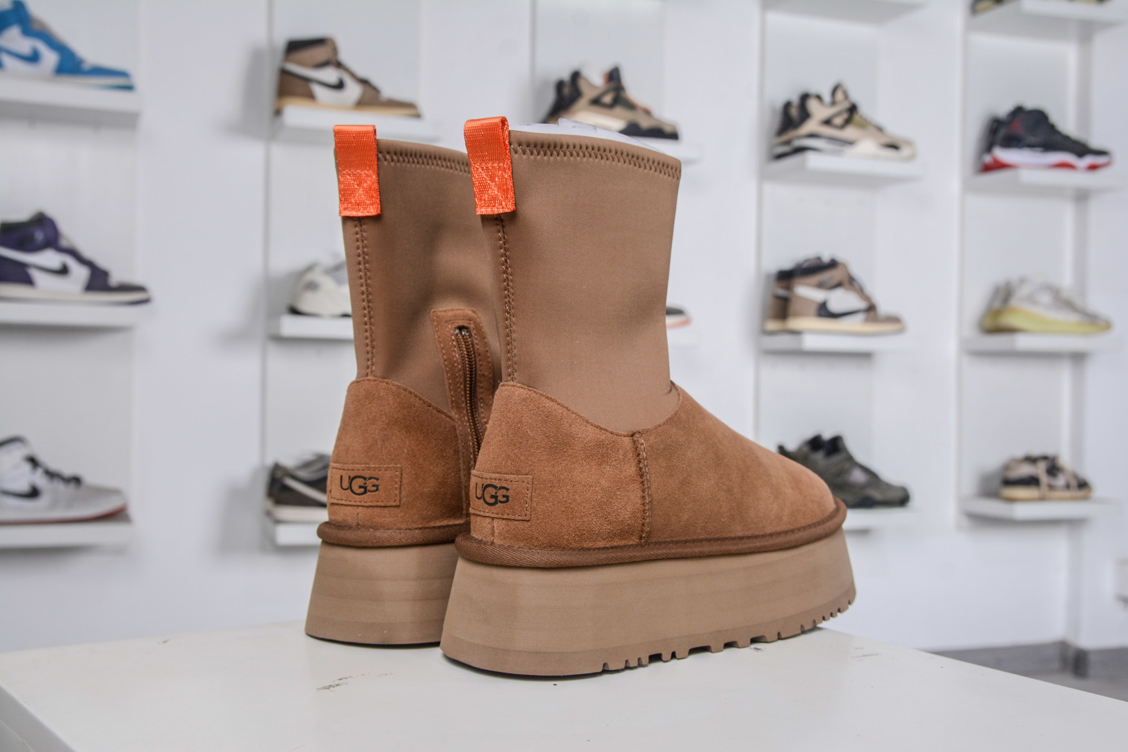 260 UGG 弹力收口高帮 栗色 4CM厚底 冬季中性款雪地靴 1144031