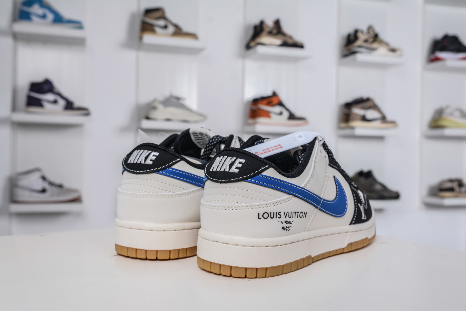 Nike SB Dunk Low x Louis Vuitton LV联名-米黑篮生胶 JP1628-003