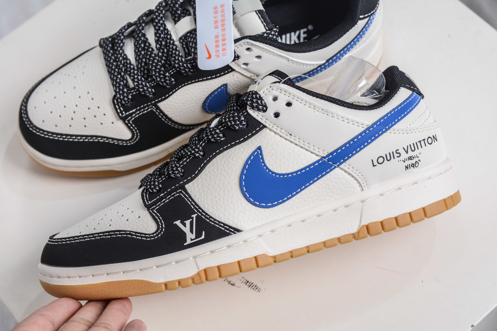 Nike SB Dunk Low x Louis Vuitton LV联名-米黑篮生胶 JP1628-003