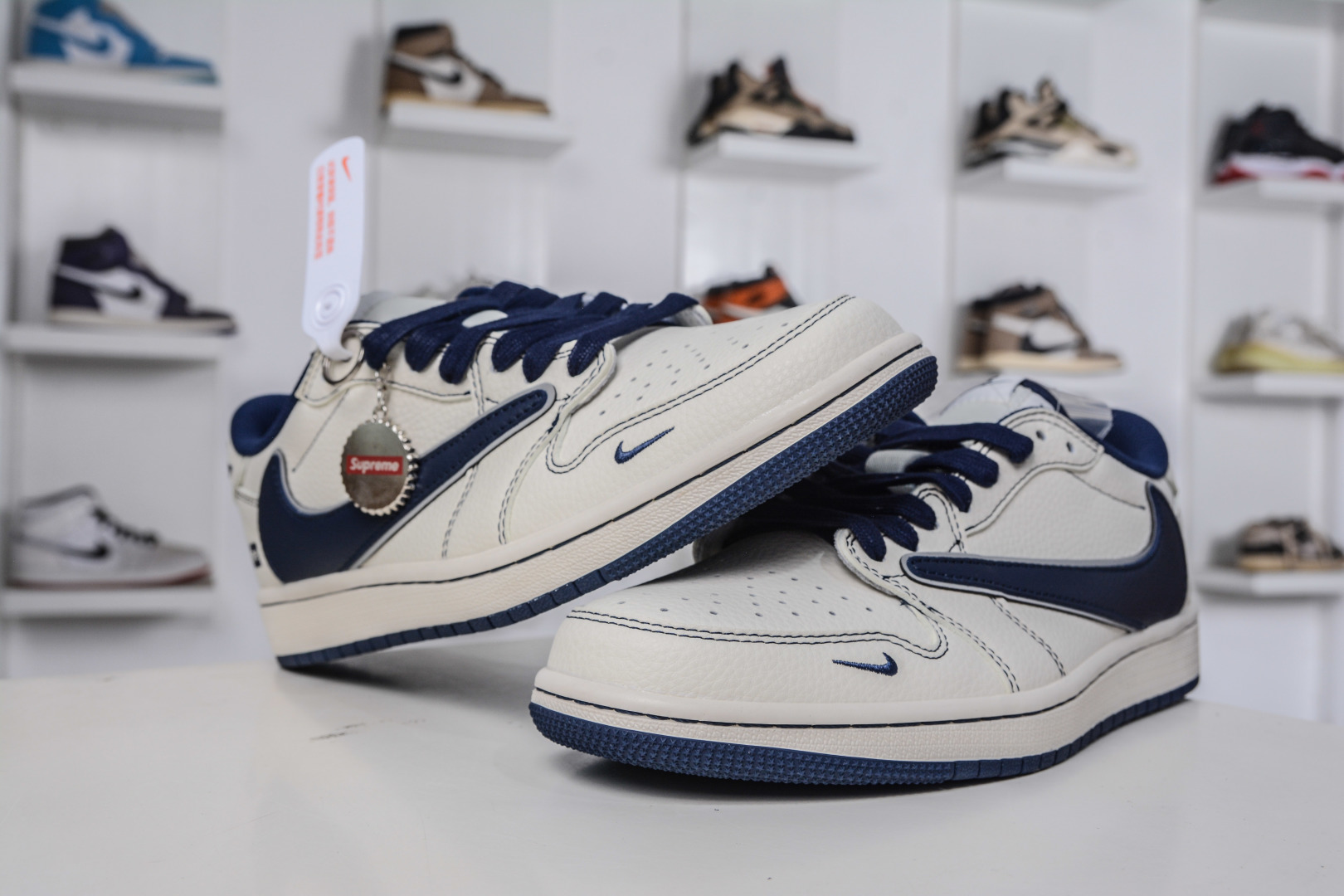 TS x Air Jordan x Supreme AJ1 Low 倒钩低帮联名SUP-午夜蓝 XX3168-217