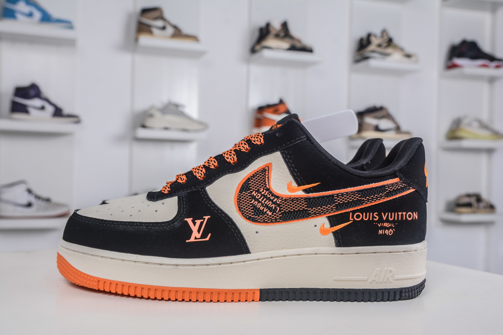 Nike Air Force 1 Low 07 x Louis Vuitton LV联名-米黑橙 KJ1688-025