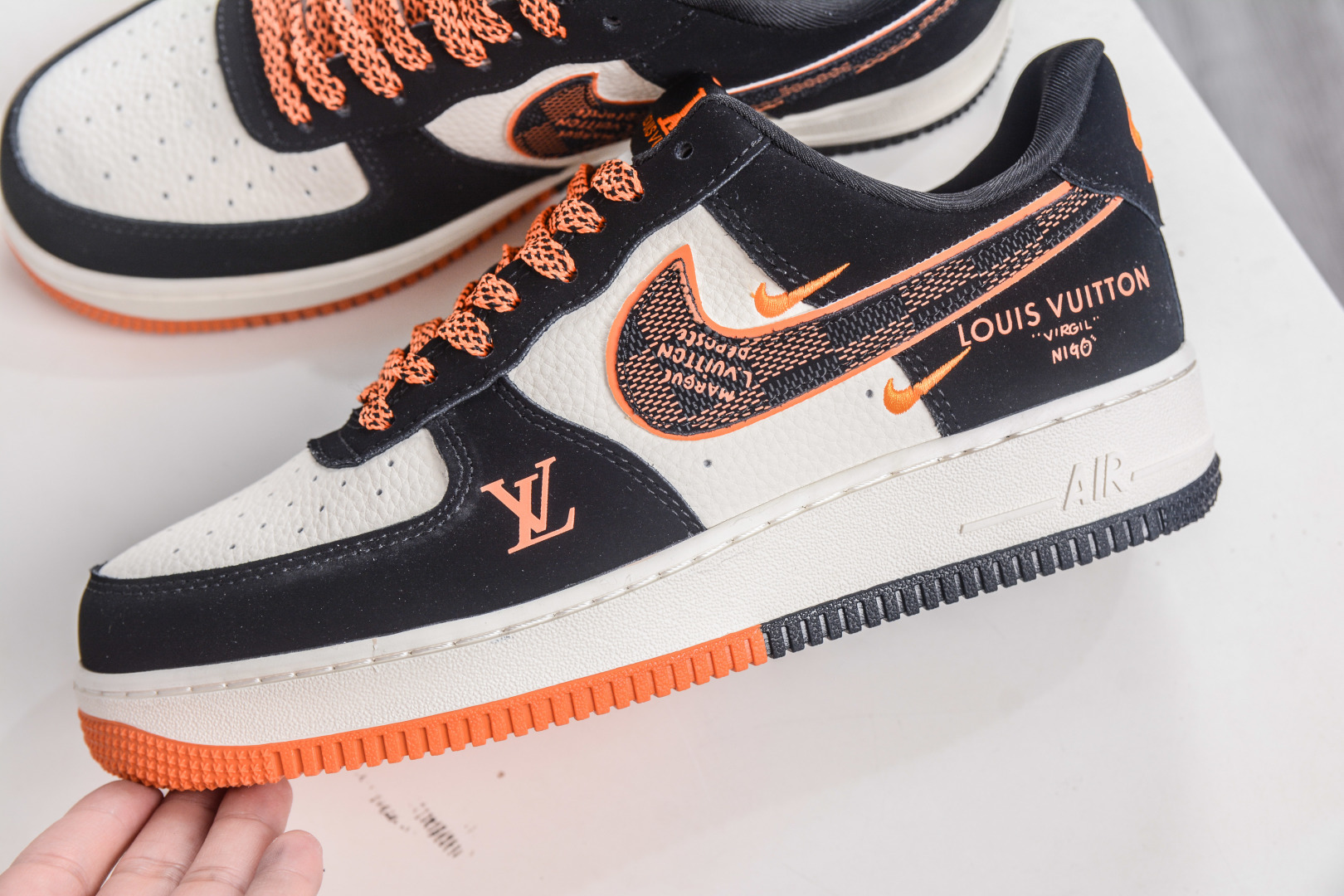 Nike Air Force 1 Low 07 x Louis Vuitton LV联名-米黑橙 KJ1688-025