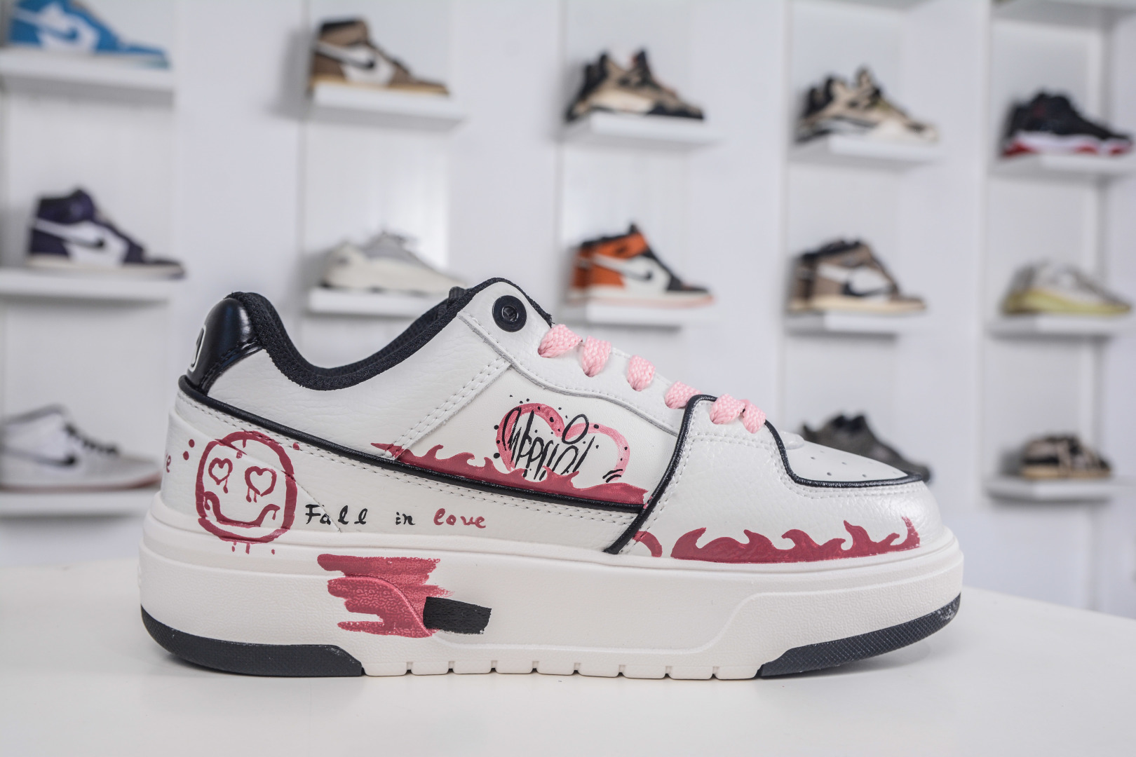 260 MLB Chunky Liner 圆点 心灵碎片 涂鸦定制配色学长鞋系列低帮老爹风轻量增高厚底百搭休闲运动慢跑鞋 3ASXCA12N 50WHS