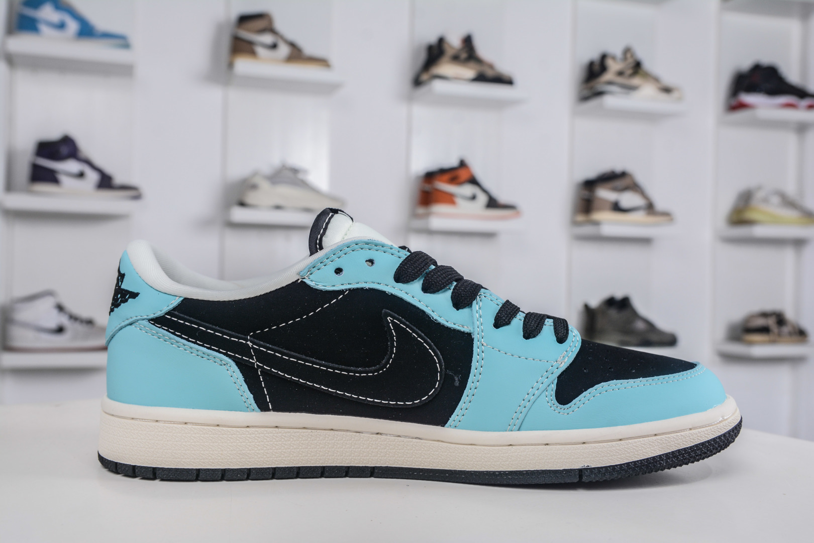 TS x Air Jordan x Stussy AJ1 Low 倒钩低帮联名斯图西-台球黑蓝鬼脸 DD7866-103