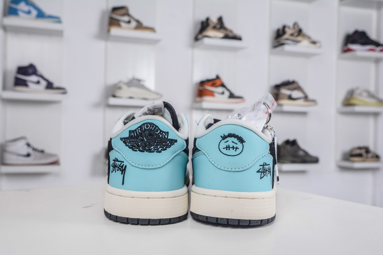 TS x Air Jordan x Stussy AJ1 Low 倒钩低帮联名斯图西-台球黑蓝鬼脸 DD7866-103