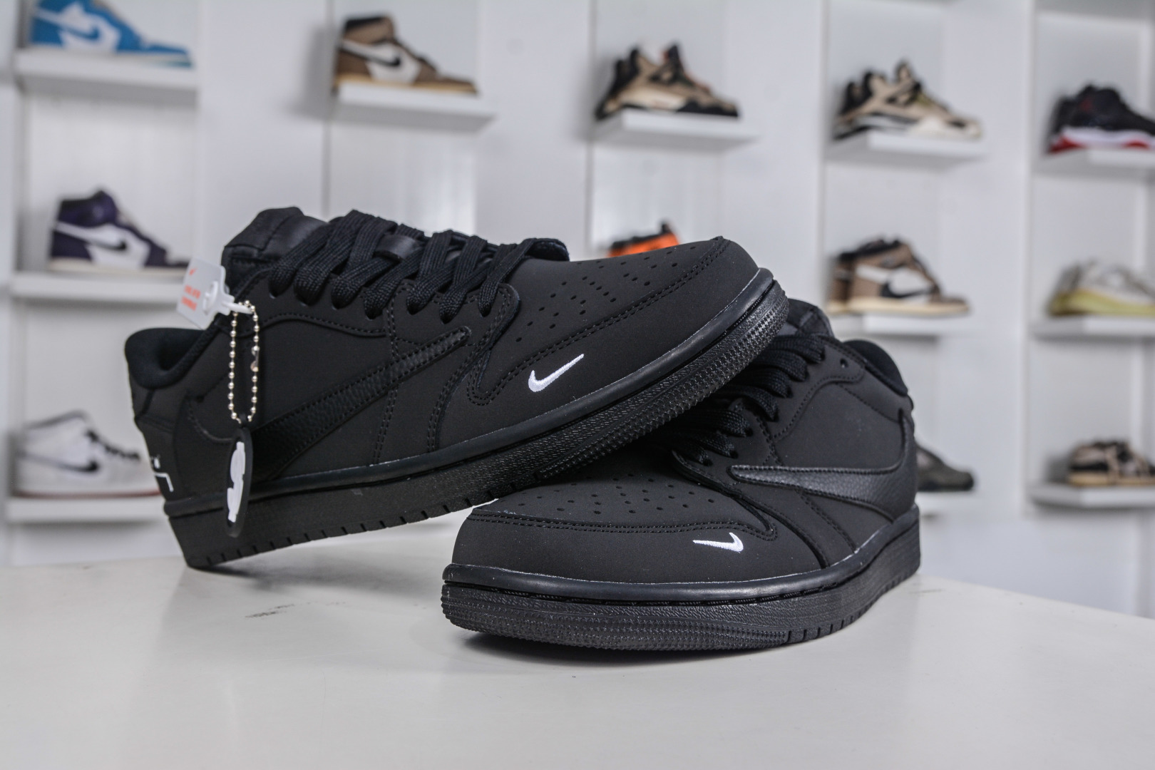 TS x Air Jordan x ACW AJ1 Low 倒钩低帮ACW联名-黑白小勾 AC1808-190