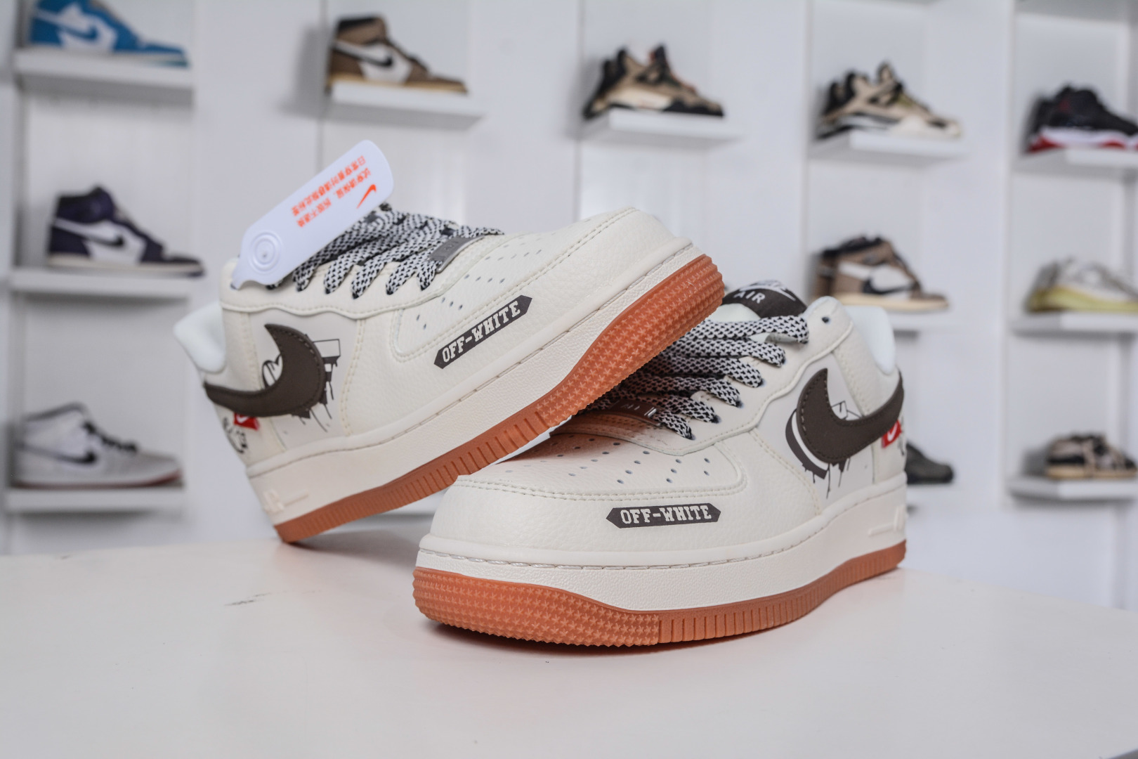 260 OFF-WHITE x NIke Air Force 1 OW联名-米白黑生胶底 QW5836-027