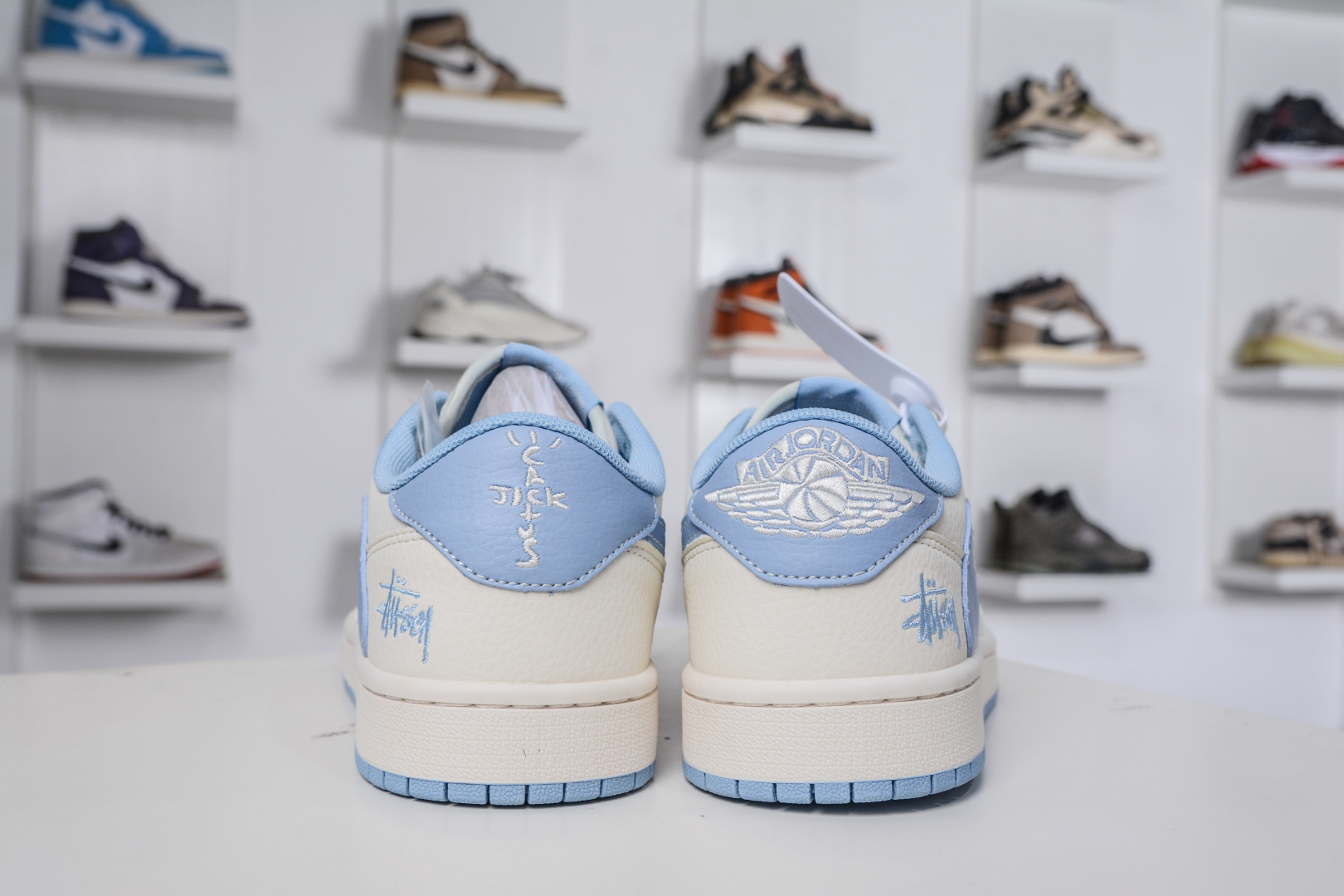 270 TS x Air Jordan x Stussy AJ1 Low 倒钩低帮联名斯图西-台球白蓝 XS7089-602