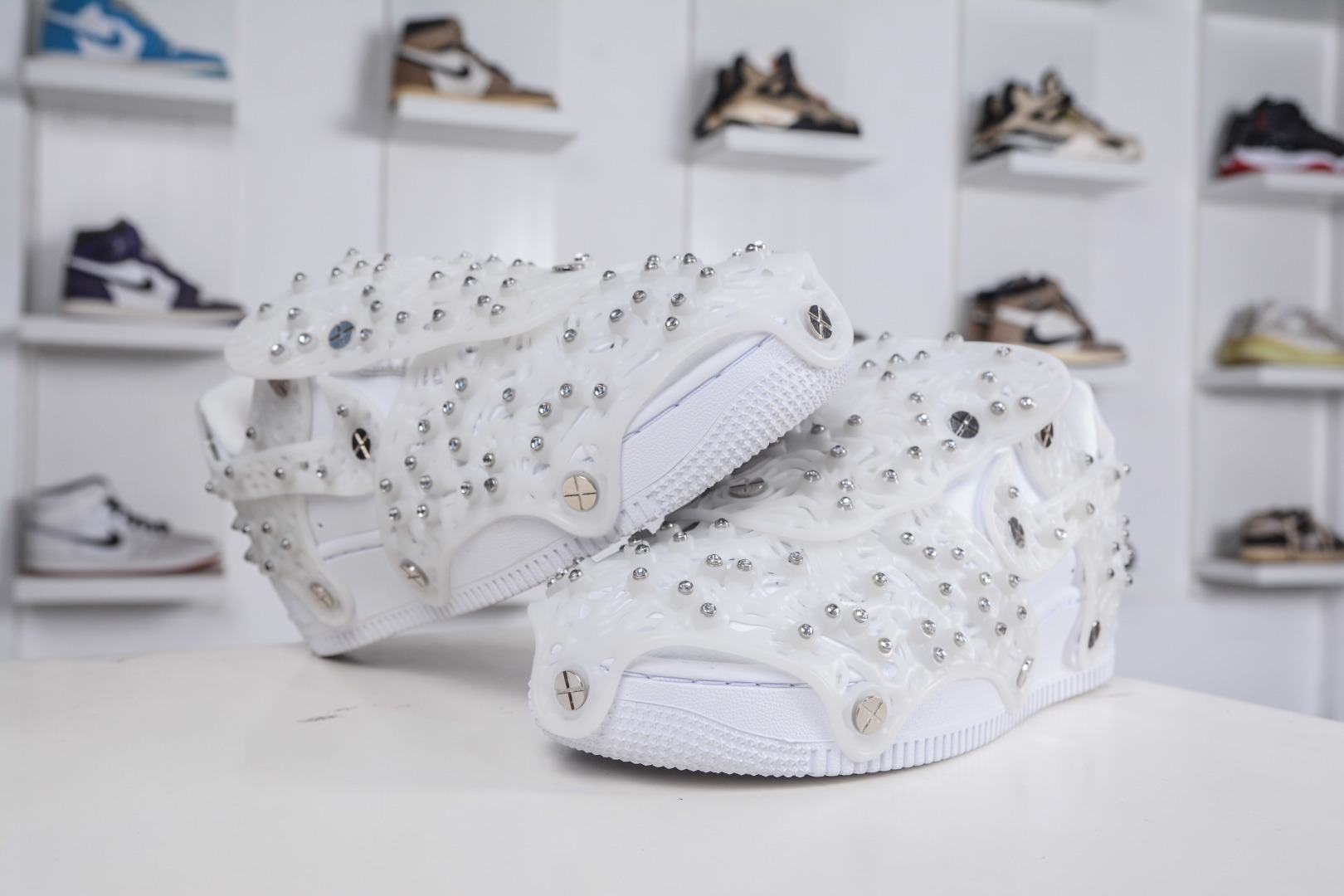500 Swarovski/施华洛世奇 x Nike Air Force 1 LXX 纯原版本 钻面满天星板鞋 CV7668-100