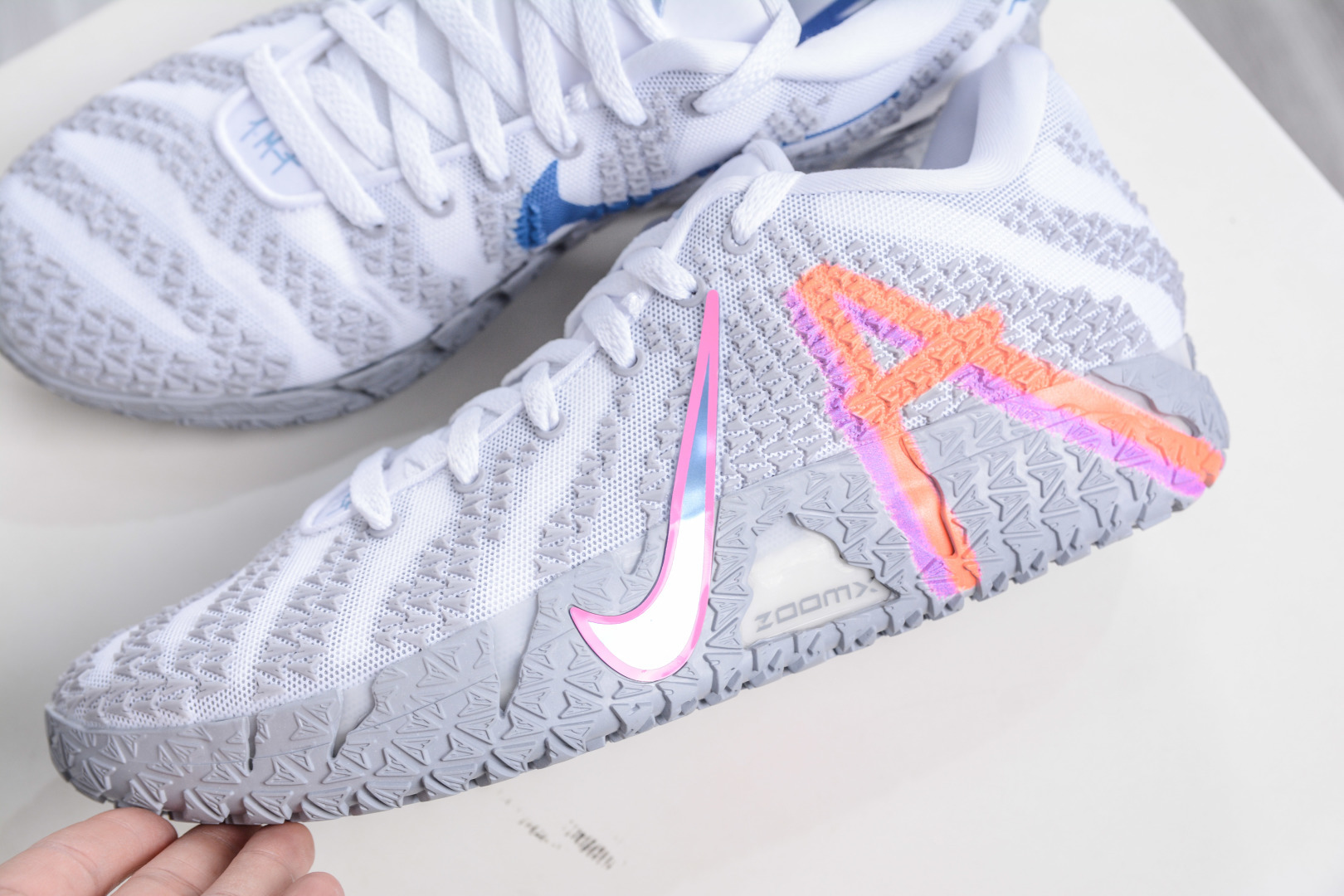 300 灭世纯原 NK Ja 3 Scratch EP 莫兰特三代柔软舒适防滑耐磨透气支撑轻便低帮篮球鞋 全明星 灰白 HF2794-100