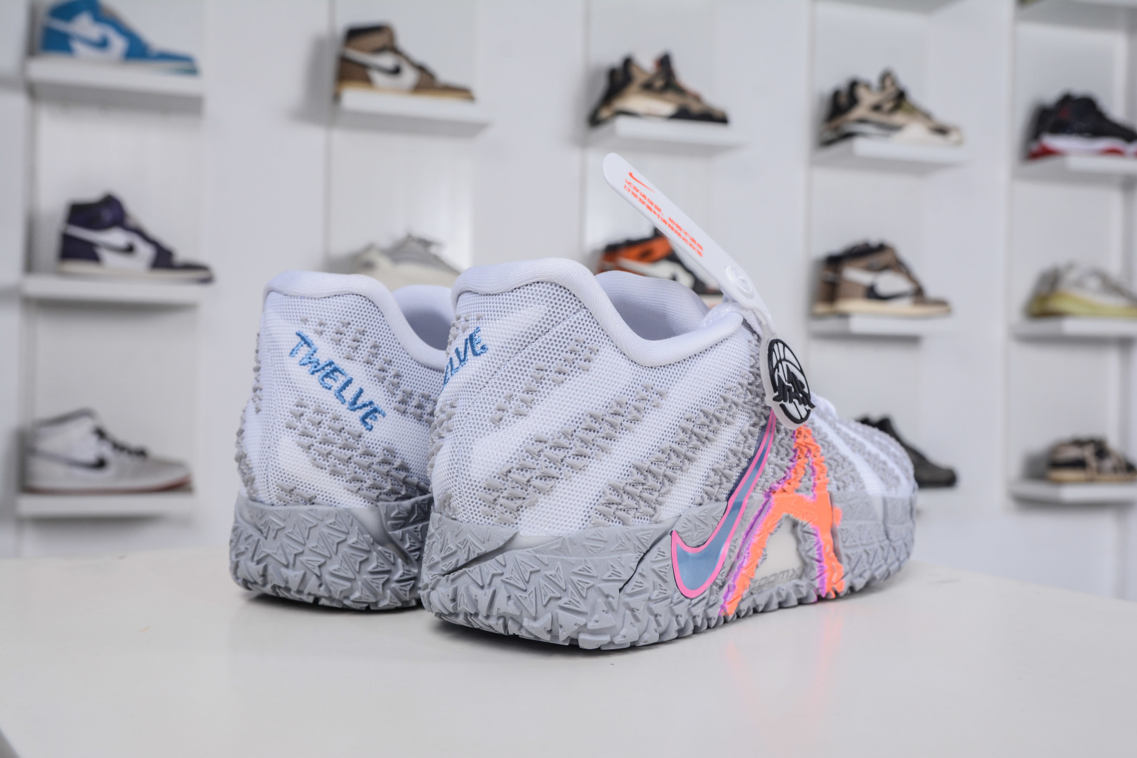 300 灭世纯原 NK Ja 3 Scratch EP 莫兰特三代柔软舒适防滑耐磨透气支撑轻便低帮篮球鞋 全明星 灰白 HF2794-100