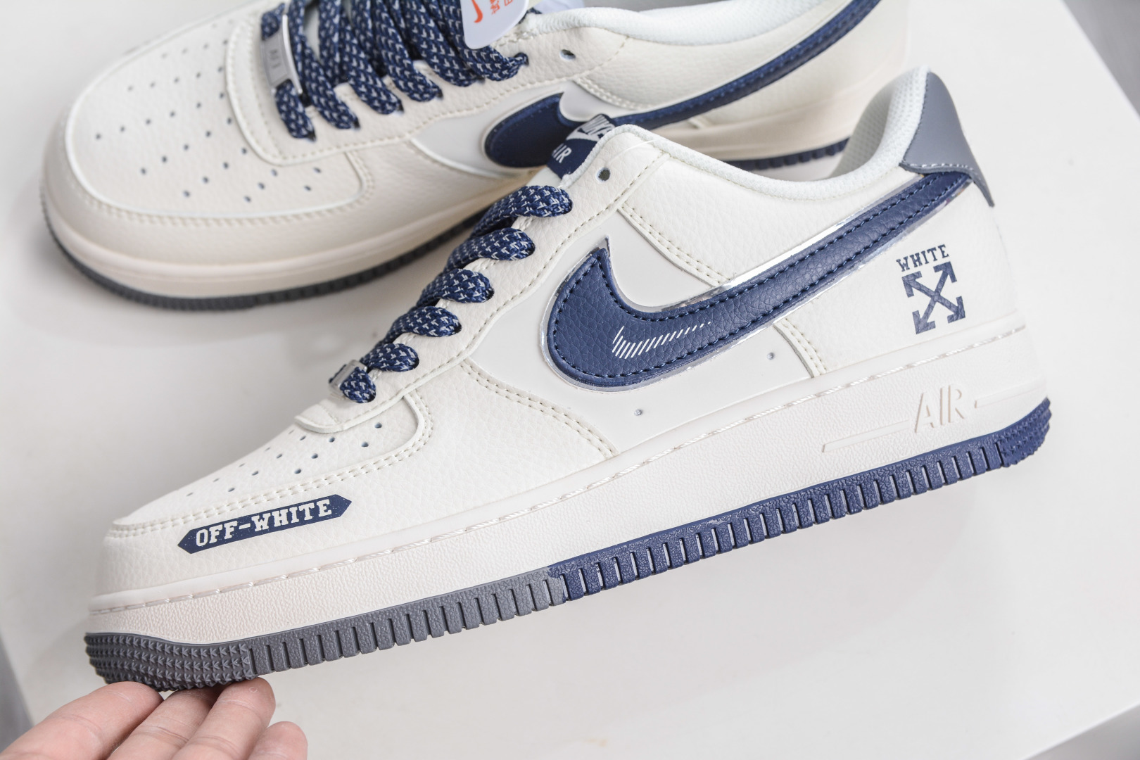 260 OFF-WHITE x NIke Air Force 1 OW联名-米白藏青 QW5836-026