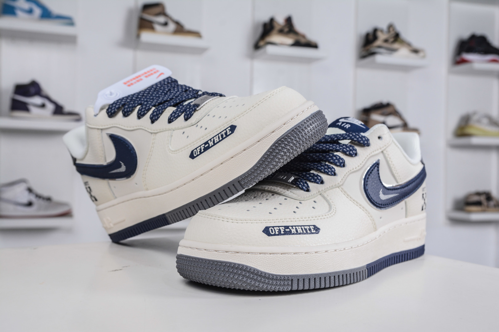 260 OFF-WHITE x NIke Air Force 1 OW联名-米白藏青 QW5836-026