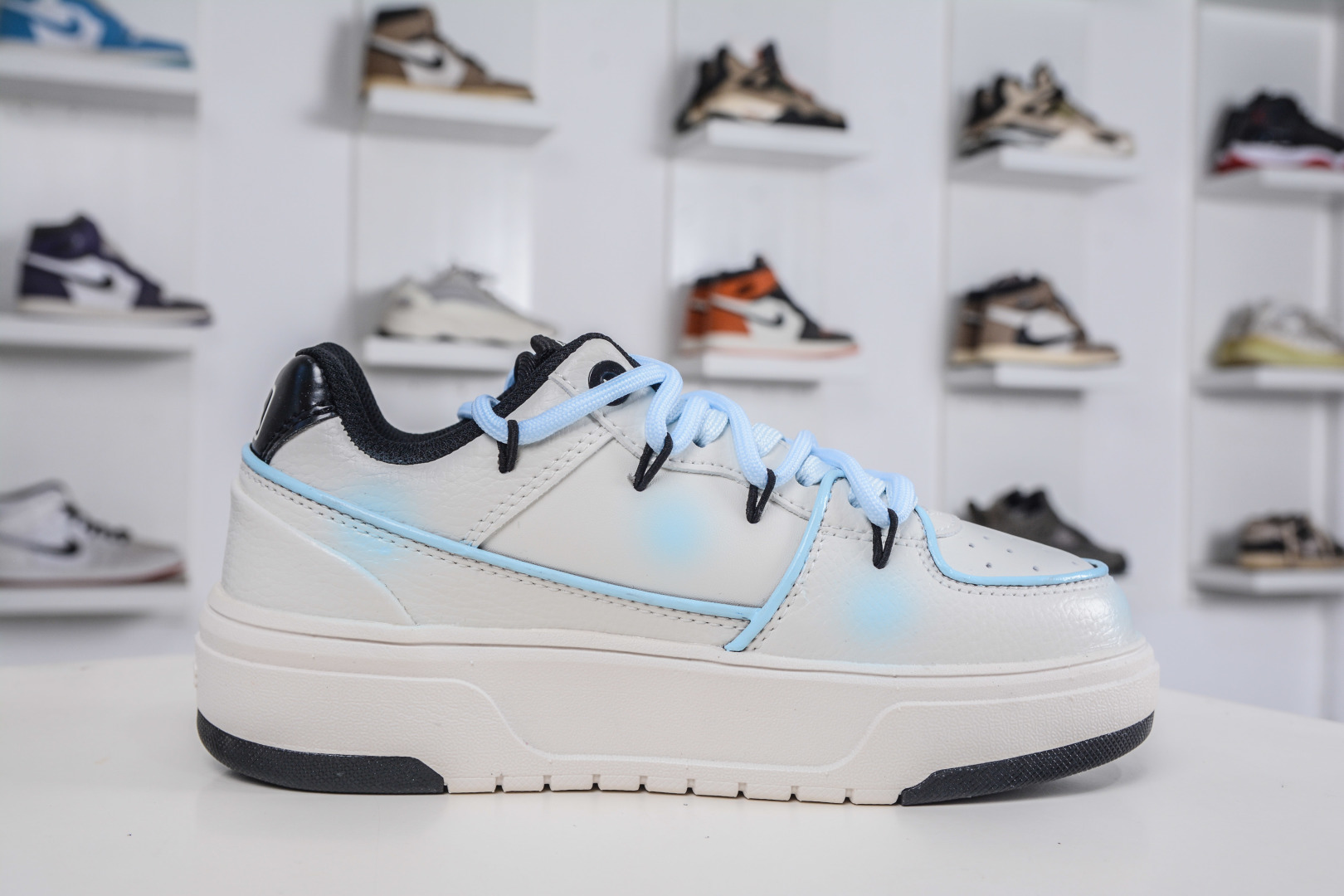 270 MLB Chunky Liner 呆萌犬 白蓝 涂鸦定制配色学长鞋系列低帮老爹风轻量增高厚底百搭休闲运动慢跑鞋 3ASXCA12N 50IVS