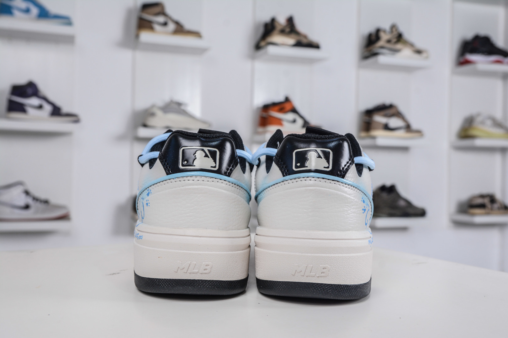 270 MLB Chunky Liner 呆萌犬 白蓝 涂鸦定制配色学长鞋系列低帮老爹风轻量增高厚底百搭休闲运动慢跑鞋 3ASXCA12N 50IVS