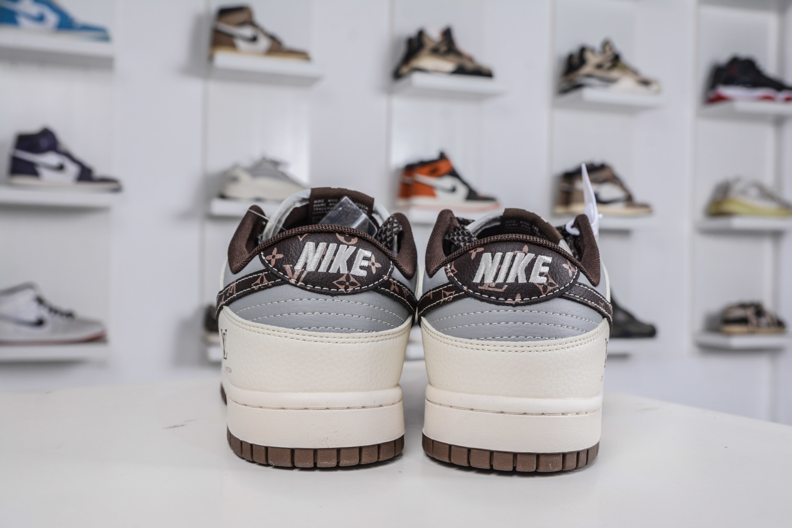 Nike SB Dunk Low x Louis Vuitton AJ1 Low LV联名-米灰深棕印花