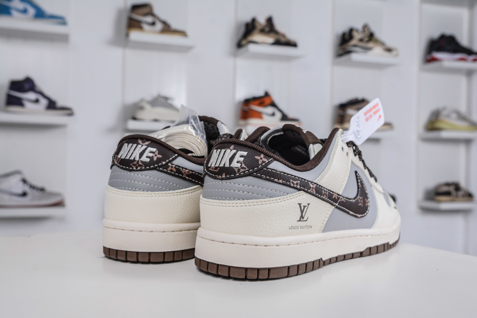 Nike SB Dunk Low x Louis Vuitton AJ1 Low LV联名-米灰深棕印花