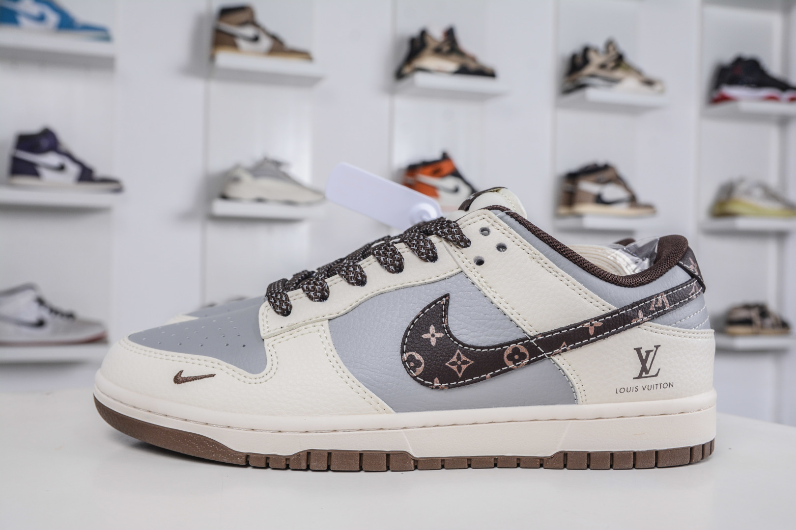 Nike SB Dunk Low x Louis Vuitton AJ1 Low LV联名-米灰深棕印花