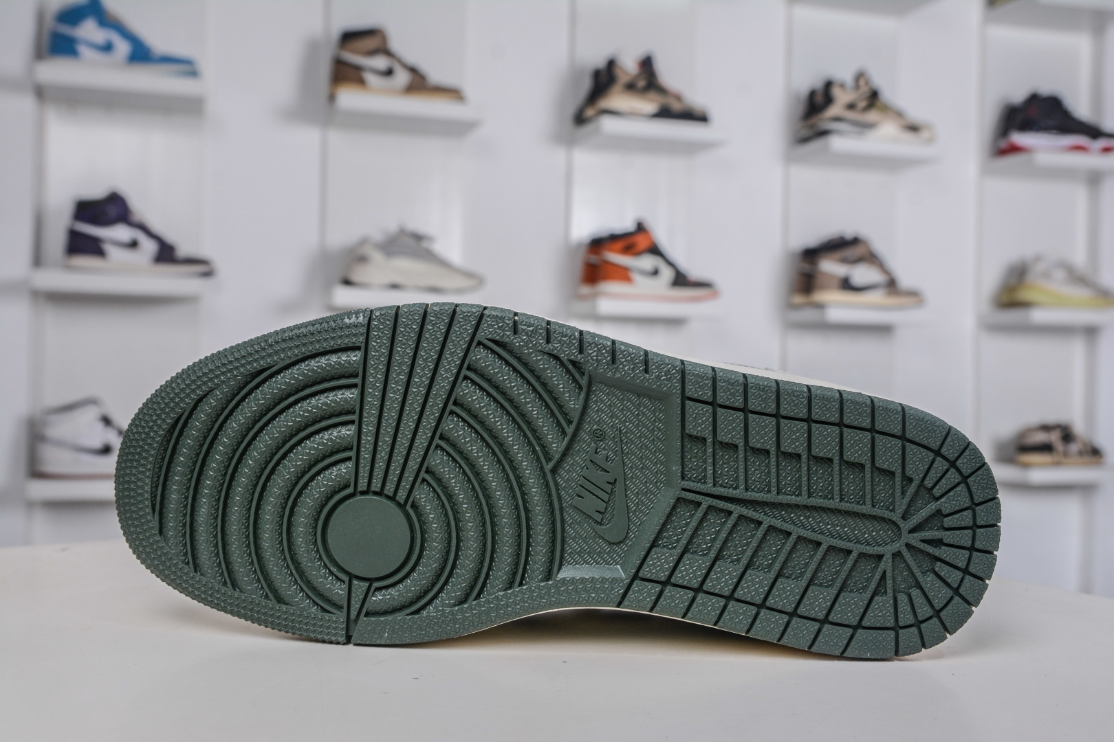 270 The North Face x Supreme x Travis Scott x Air Jordan 1 Low乔丹1代低帮倒钩北面Sup联名-米白绿 DM7866-122