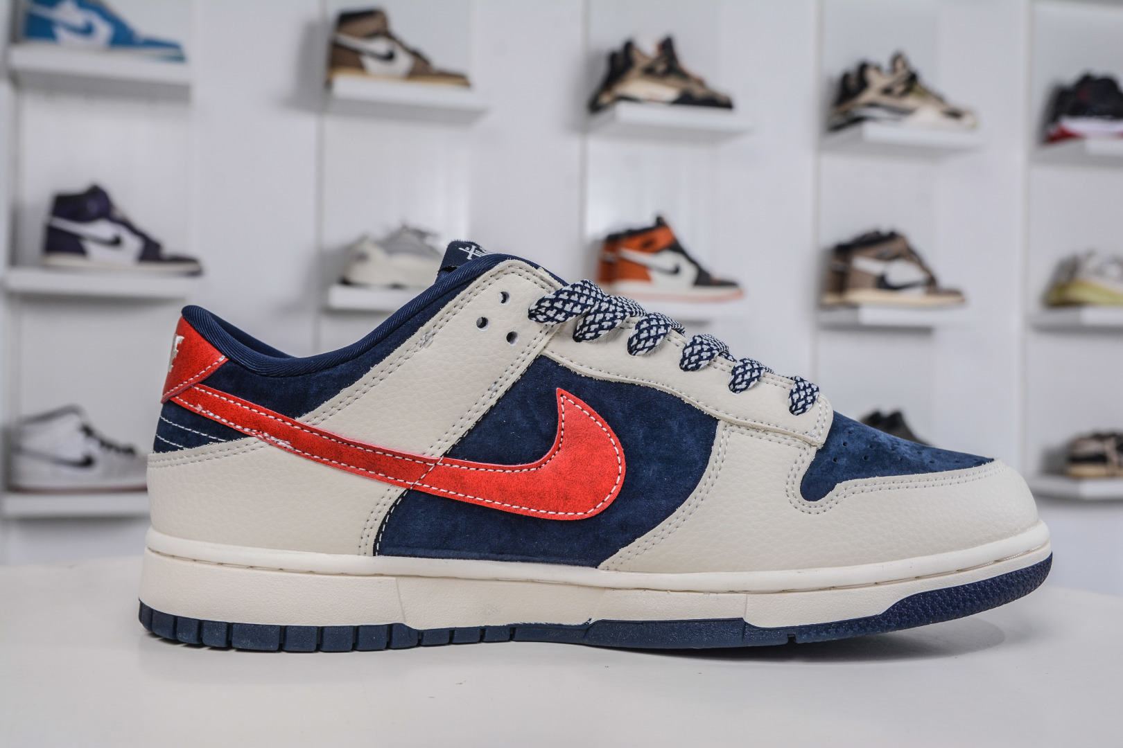 270 Nike SB Dunk Low X Stussy 斯图西联名-米白蓝红勾 DD1988-008