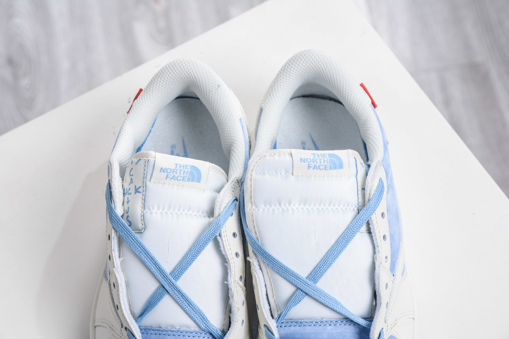 270 The North Face x Supreme x Travis Scott x Air Jordan 1 Low乔丹1代低帮倒钩北面Sup联名-米白蓝 DM7866-124