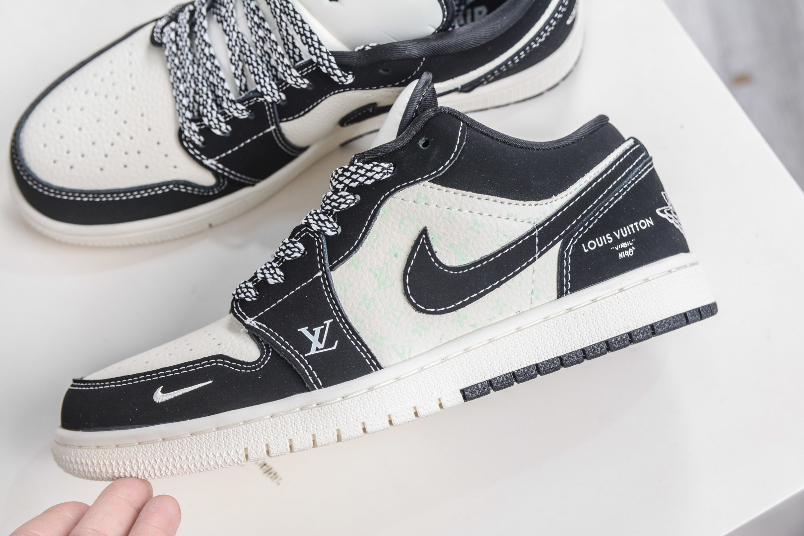 270 Air Jordan AJ1 Low X Louis Vuitt低帮联名LV-黑白熊猫印花 QL1988-002