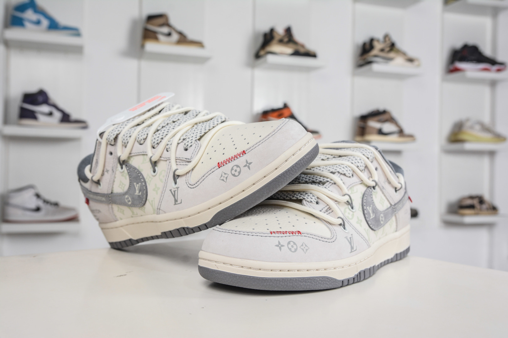 290 Nike SB Dunk Low x Louis VuittLV联名-浅灰白抽绳 CX5050-Y35