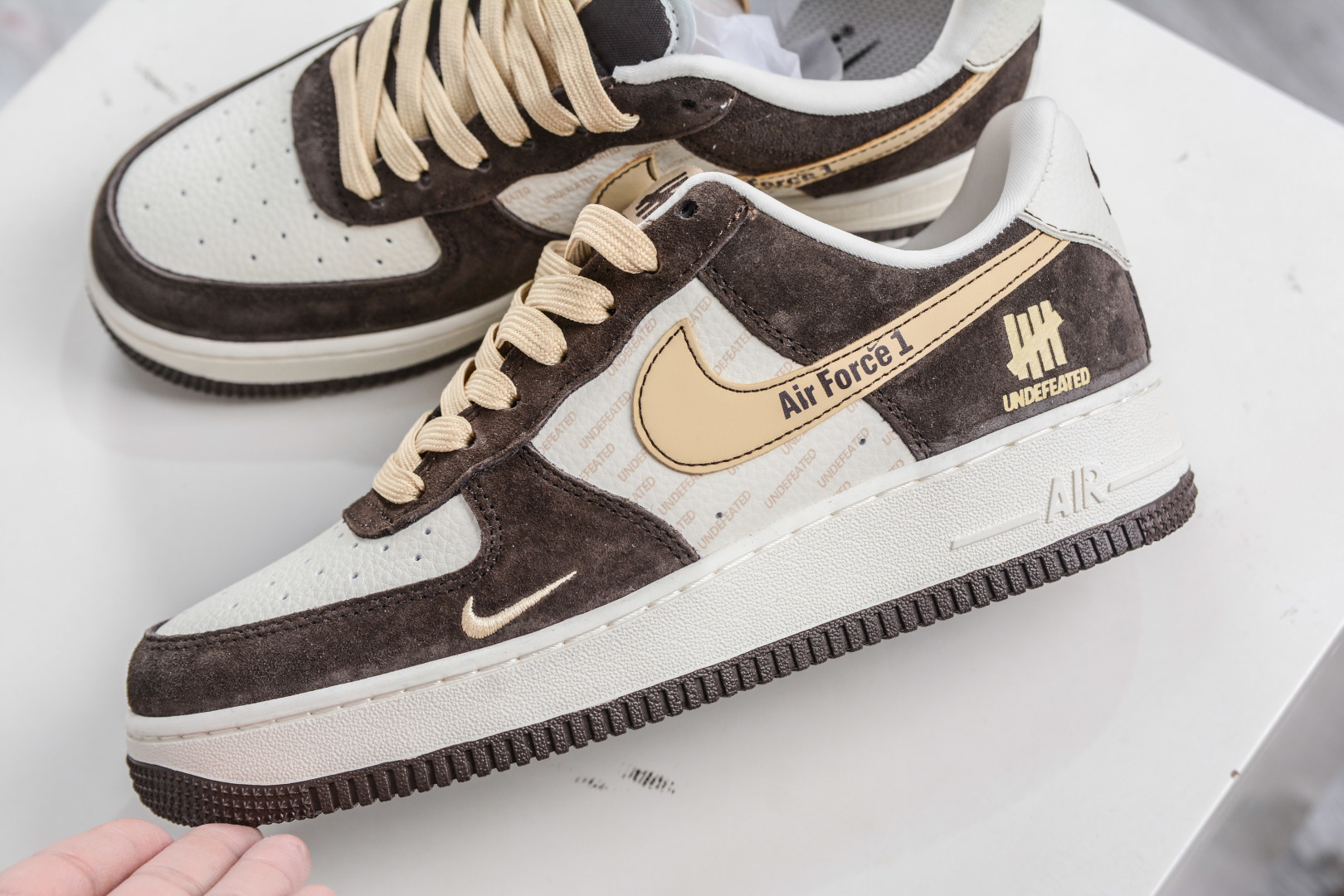 260 Nike Air Force 1 Low 07 x UNDEFEATED UND联名-白棕麂皮 KD1688-001