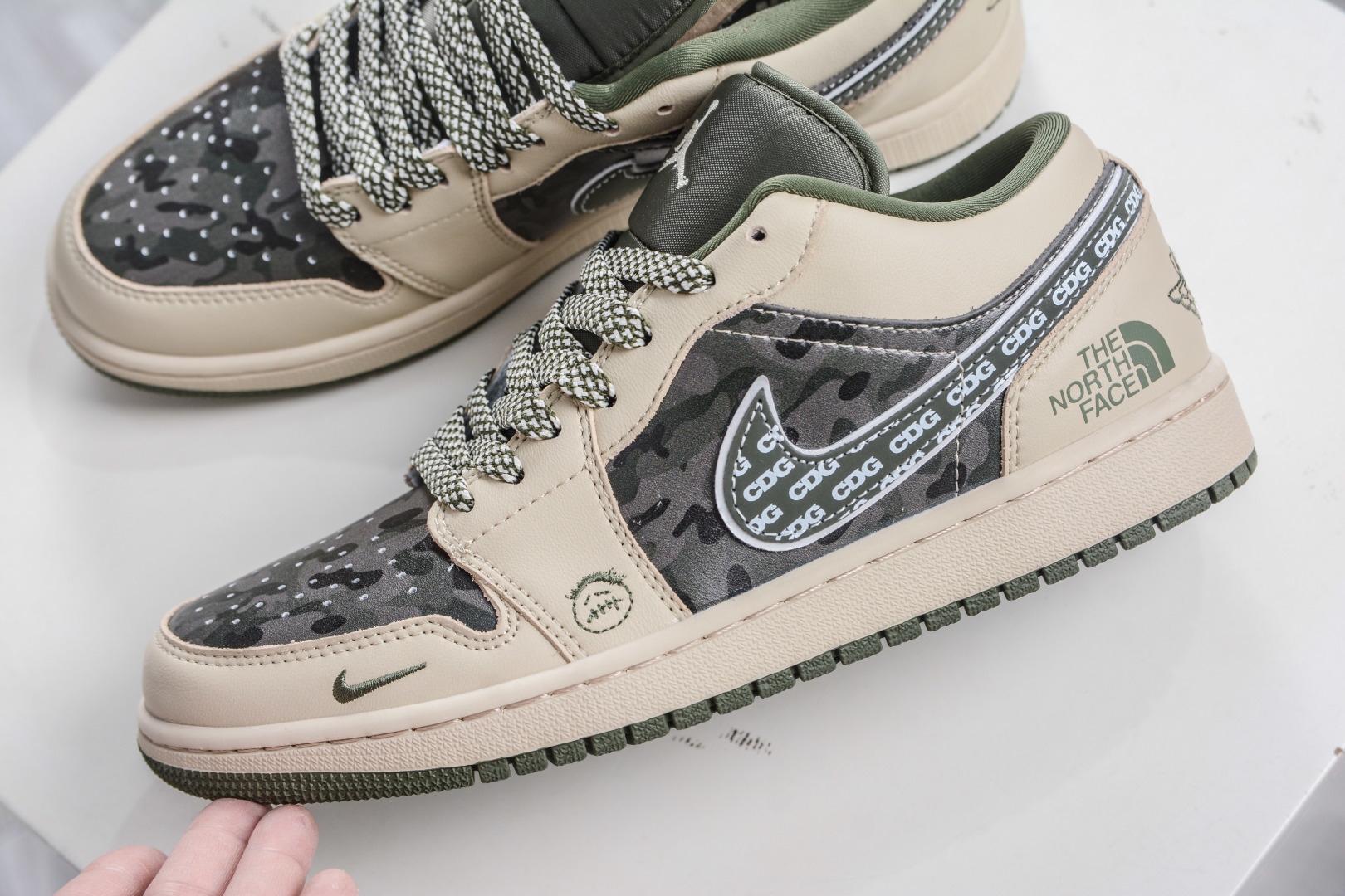 270 Air Jordan 1 Retro Low x The North Face 北面联名-棕绿迷彩 QG1988-017