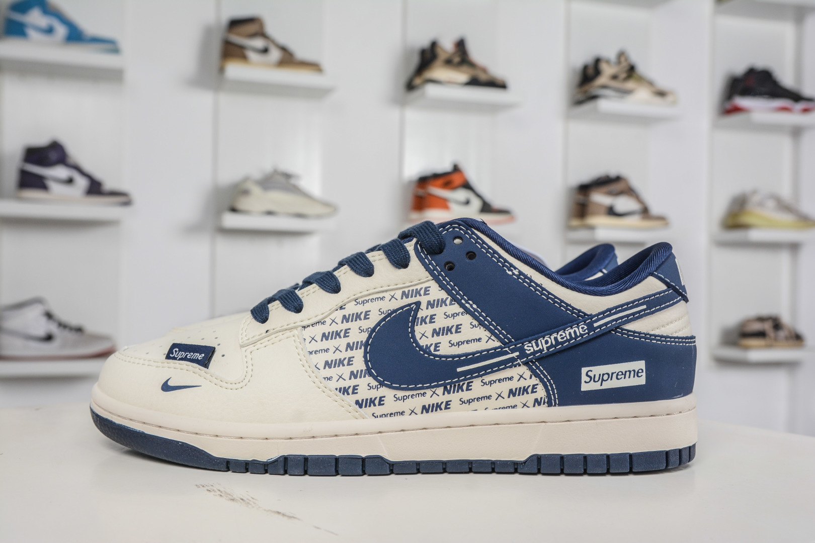 270 Nike SB Dunk Low x Superme SUP联名-白蓝印花 XD1588-238