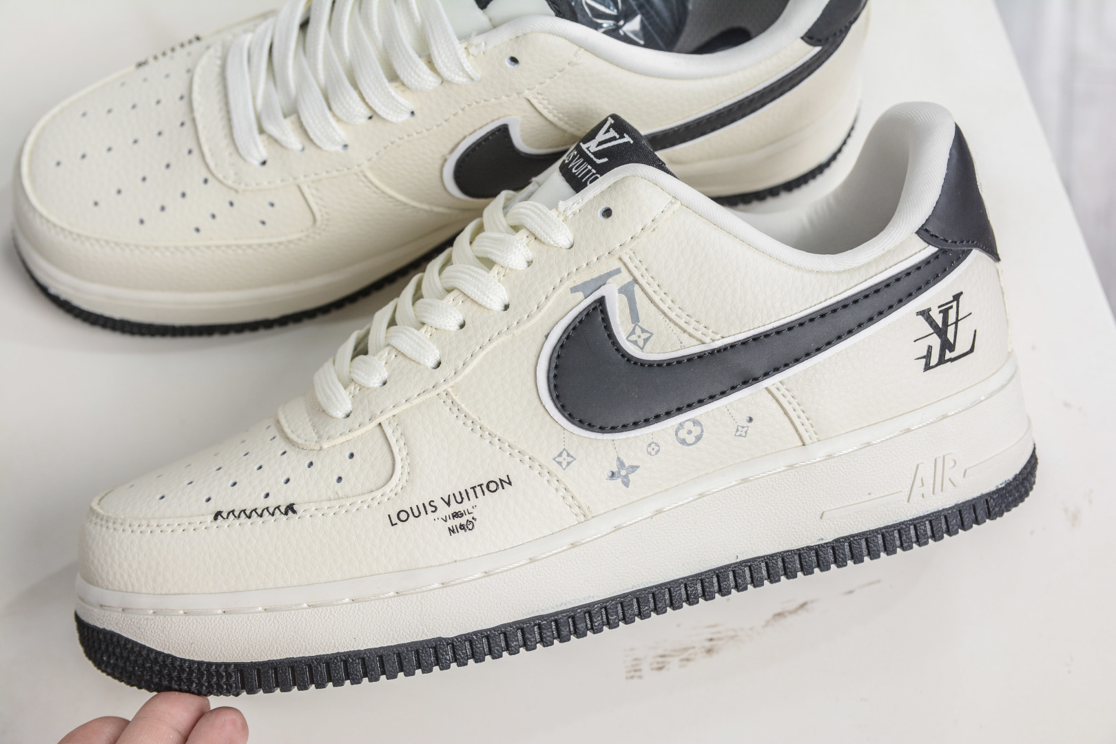 260 Nike Air Force 1 Low 07 x Louis Vuitton LV联名-米白黑 LD1999-001