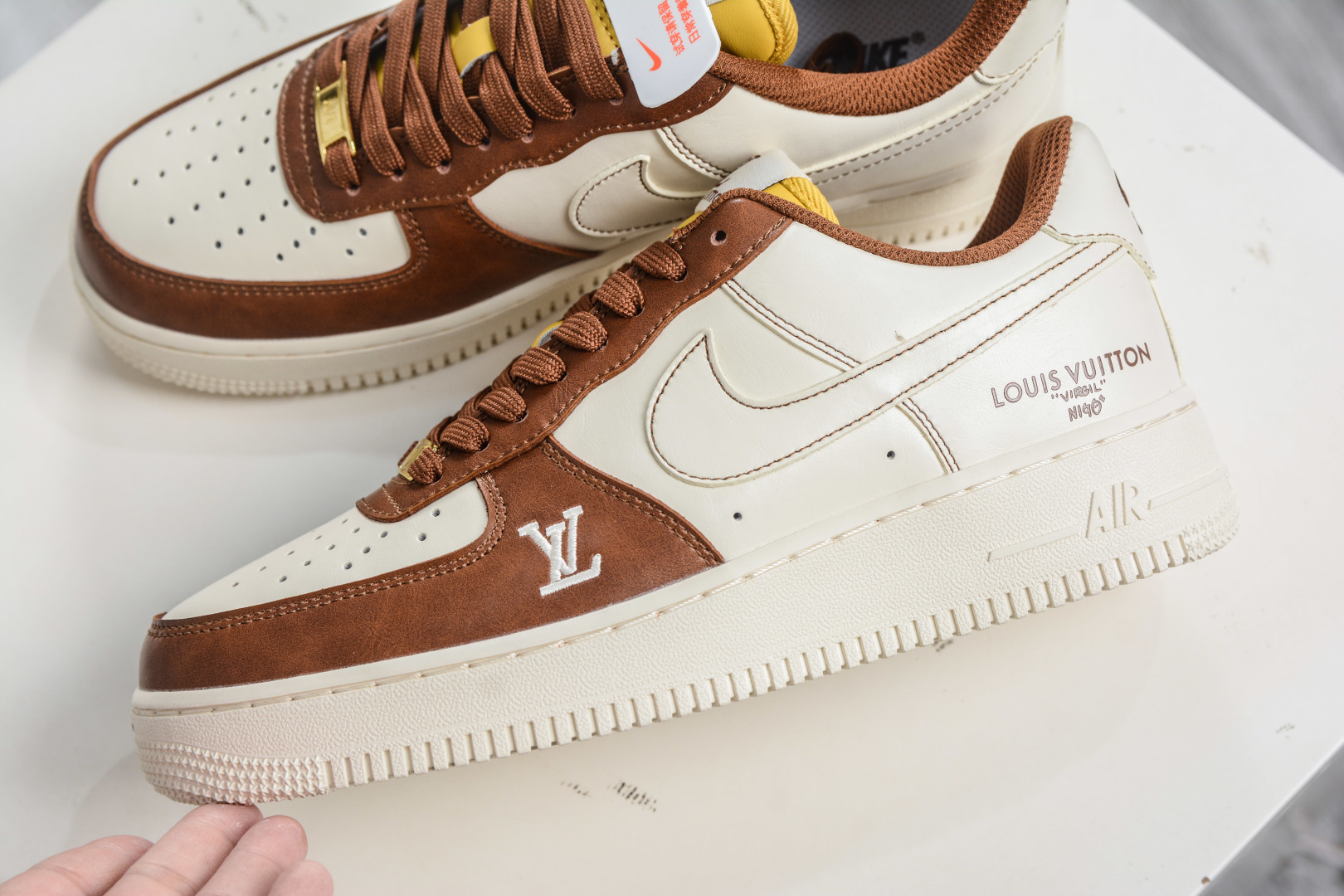 260 Nike Air Force 1 Low 07 x Louis Vuitton LV联名-奶白咖棕 IH1817-800-Chinese UA Cheap High Quatity Brand Clothes Bags handbags Sneakers wholesale wholesaler seller from China Factory suppliers Fashion Clothing Shoes best Quality Beautiful Price 260 Nike Air Force 1 Low 07 x Louis Vuitton LV联名-奶白咖棕 IH1817-800