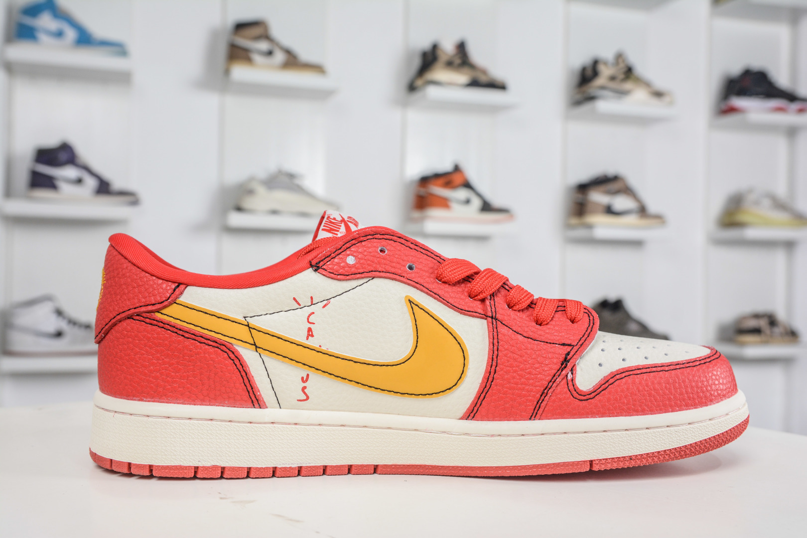 270 TS x Nike Air Jordan 1 Low 马年限定联名 白红金钩 XD1979-003