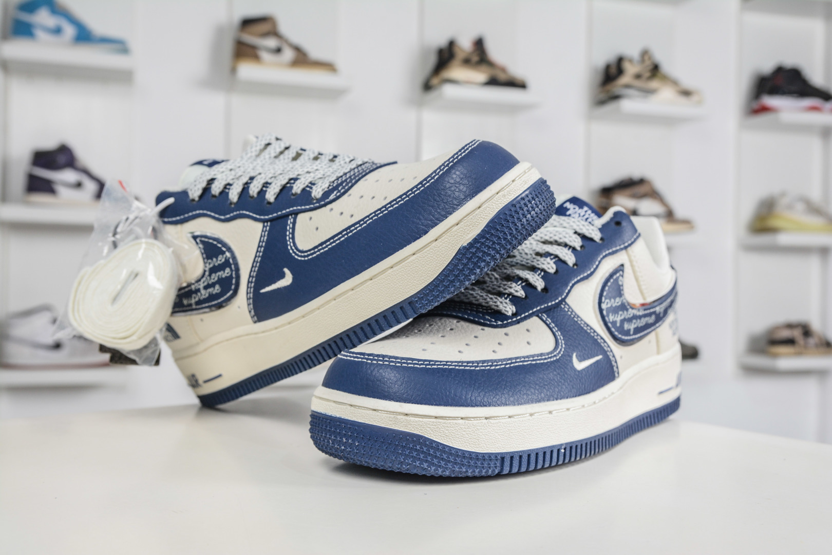 260 The North Face x NIke Air Force 1 北面联名- 白深蓝 XL1982-333