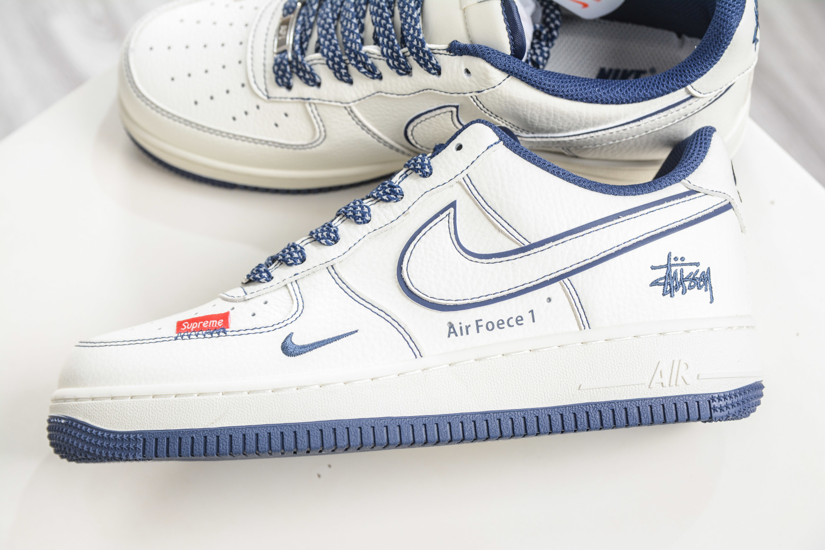 Stussy x NIke Air Force 1 斯图西联名-米白蓝 MN3399-806
