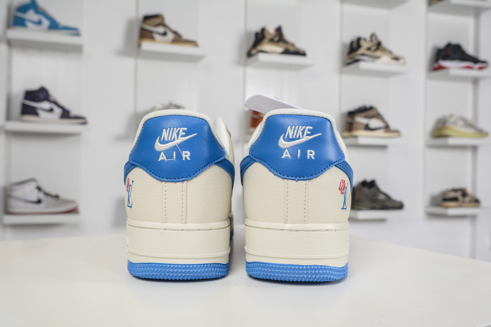 Nike Air Force 1 Low 07 x Louis Vuitton LV联名-情人节限定 白蓝腰果花 BK1916-009