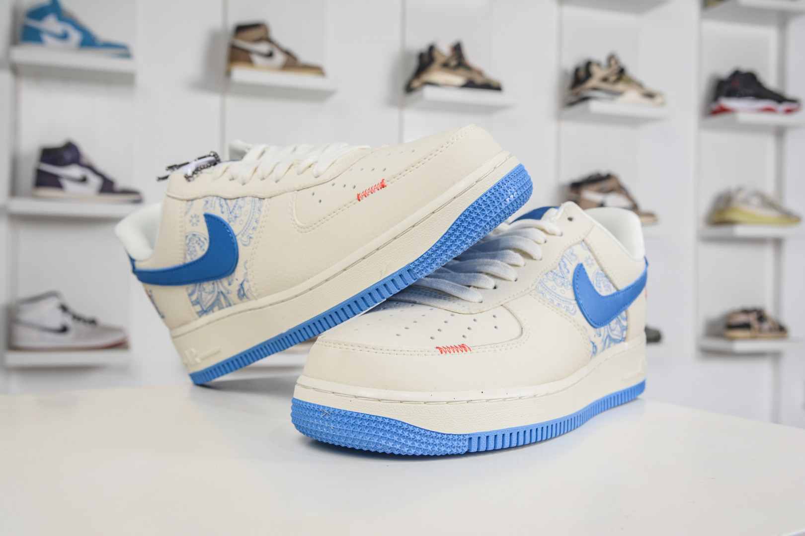 Nike Air Force 1 Low 07 x Louis Vuitton LV联名-情人节限定 白蓝腰果花 BK1916-009
