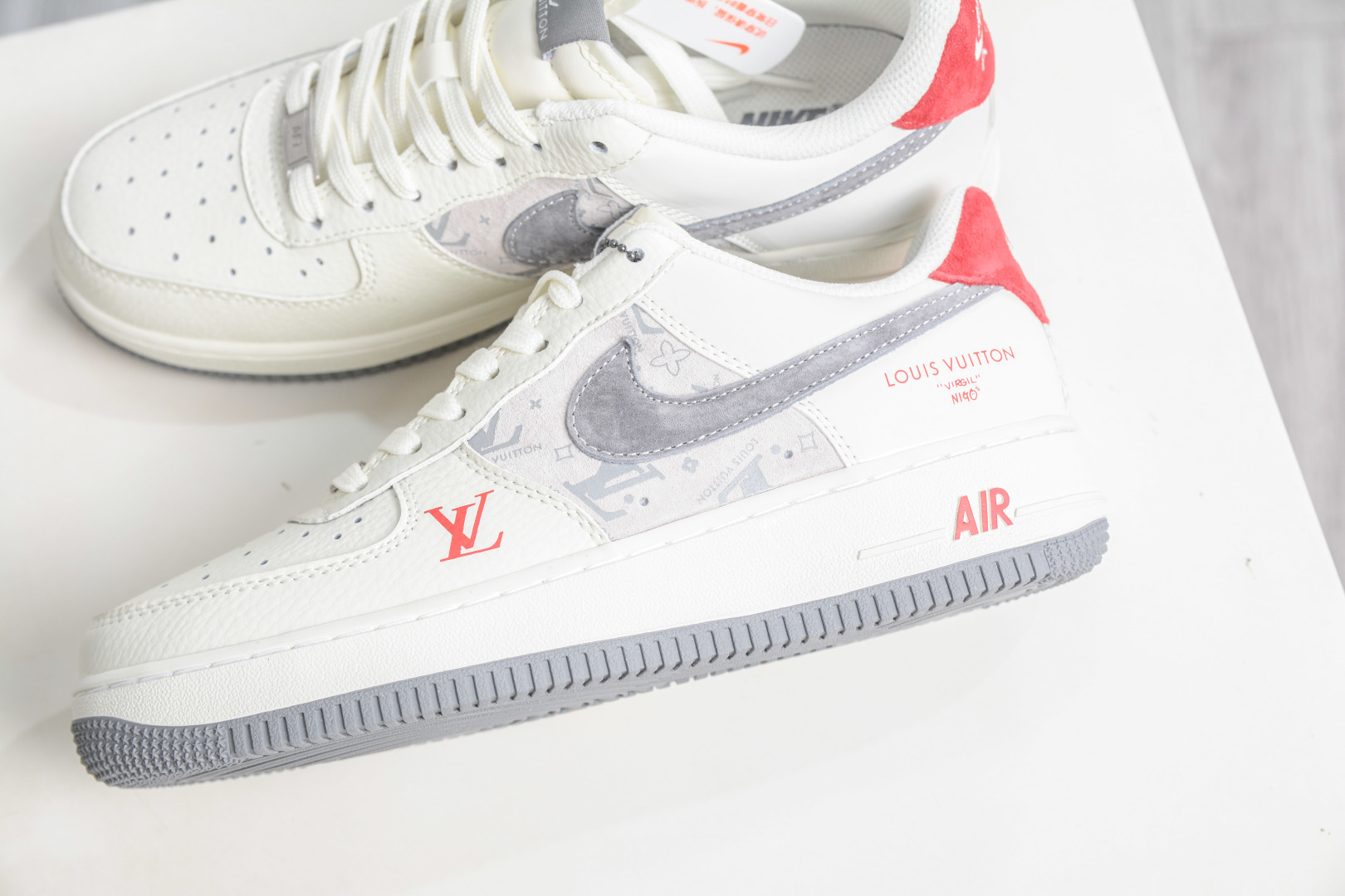 250 Nike Air Force 1 Low 07 x Louis Vuitton LV联名-米灰红 HS6188-134