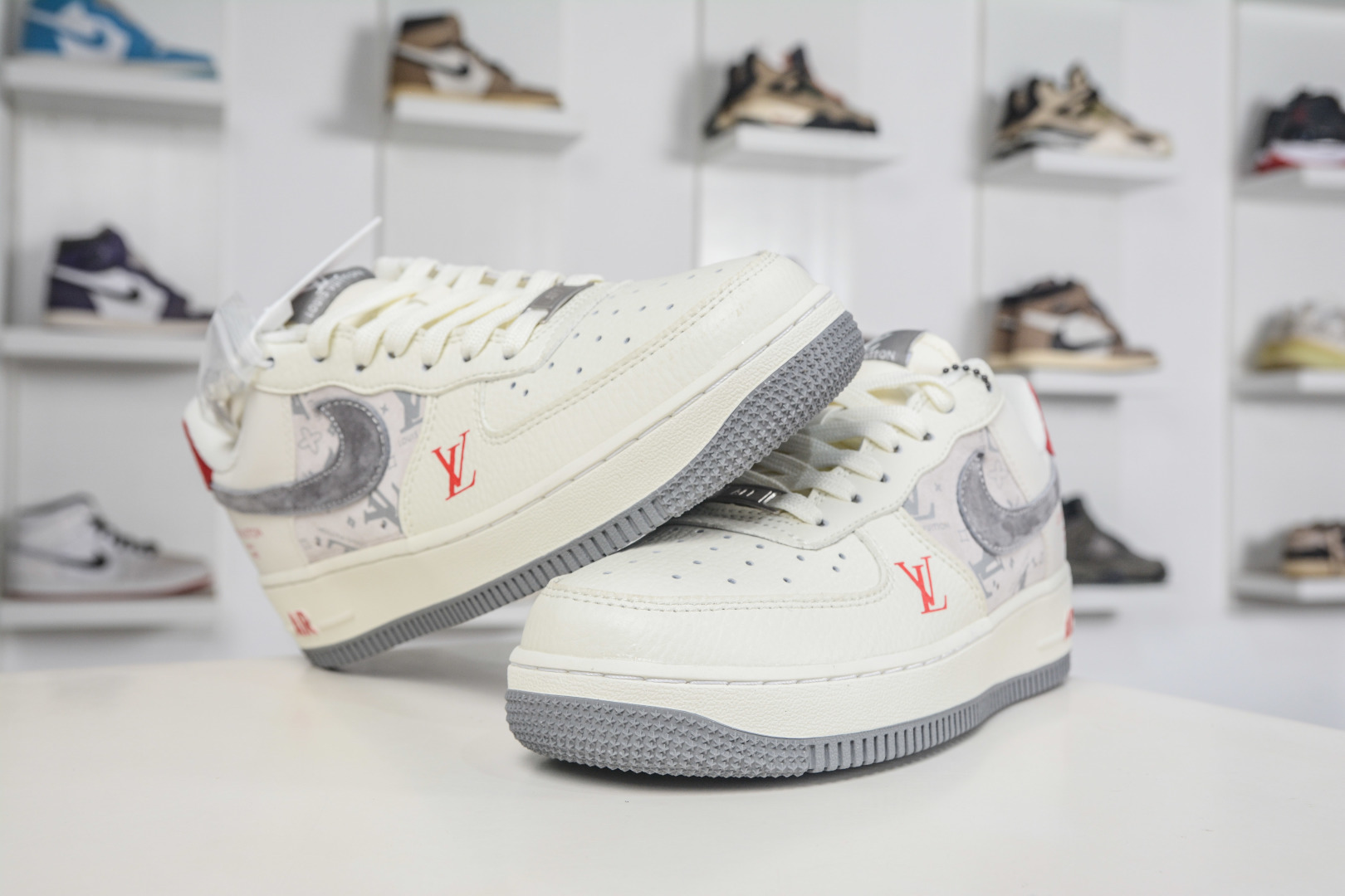 250 Nike Air Force 1 Low 07 x Louis Vuitton LV联名-米灰红 HS6188-134