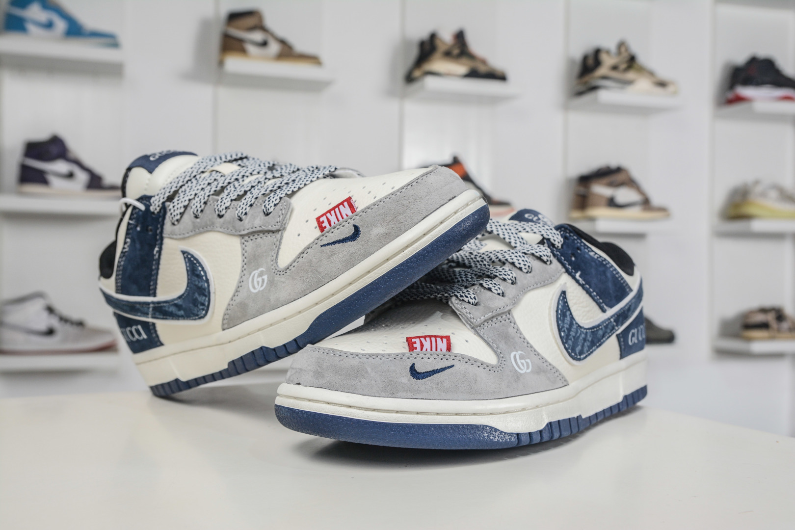 Air Jordan 1 Retro Low x GUCCI 古驰联名-米灰深蓝 XZ5899-107 S Air Jordan 1 Retro Low x GUCCI 古驰联名-米灰深蓝 XZ5899-107 S