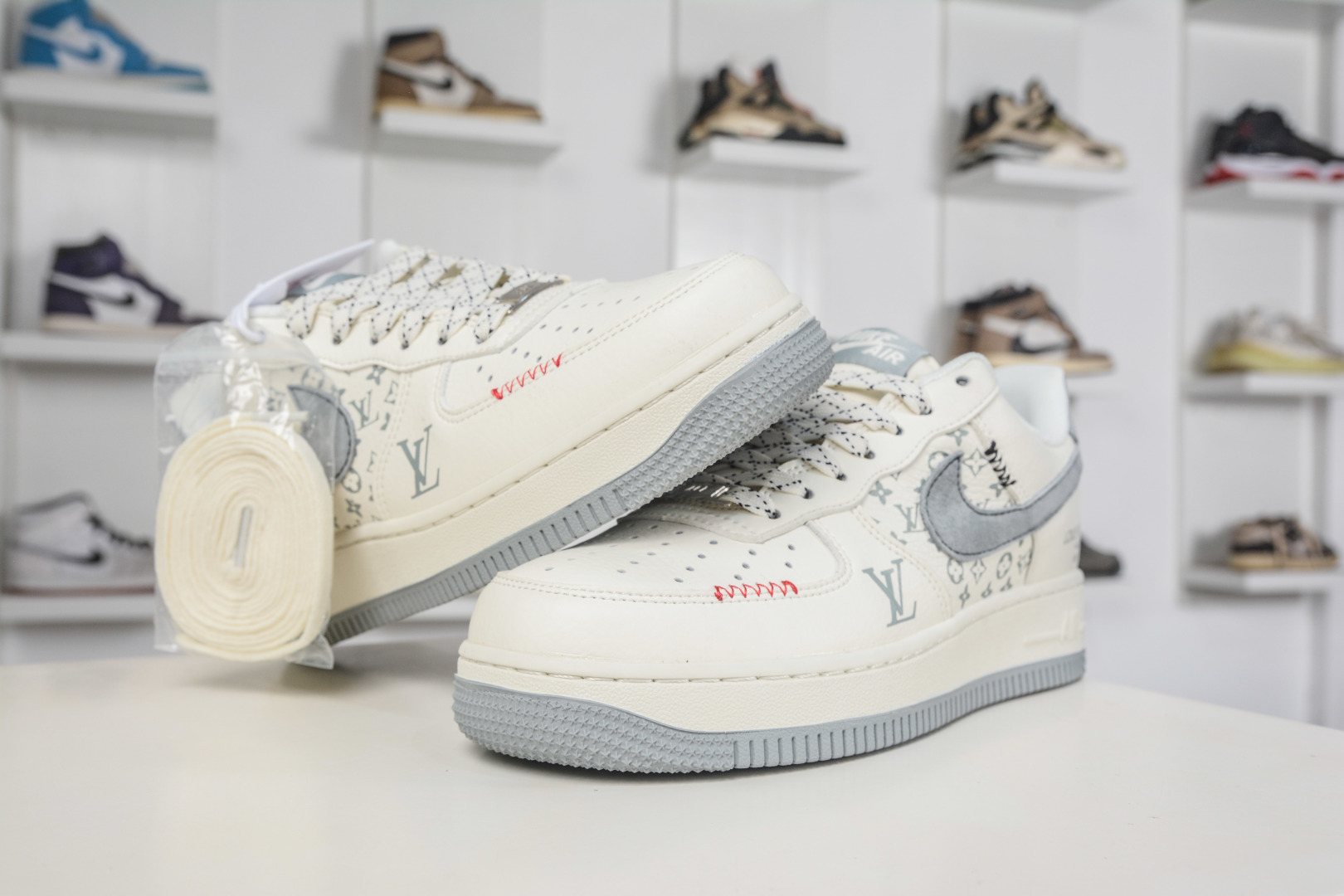 Nike Air Force 1 Low 07 x Louis Vuitton LV联名-米白灰 KG6699-F47 Nike Air Force 1 Low 07 x Louis Vuitton LV联名-米白灰 KG6699-F47