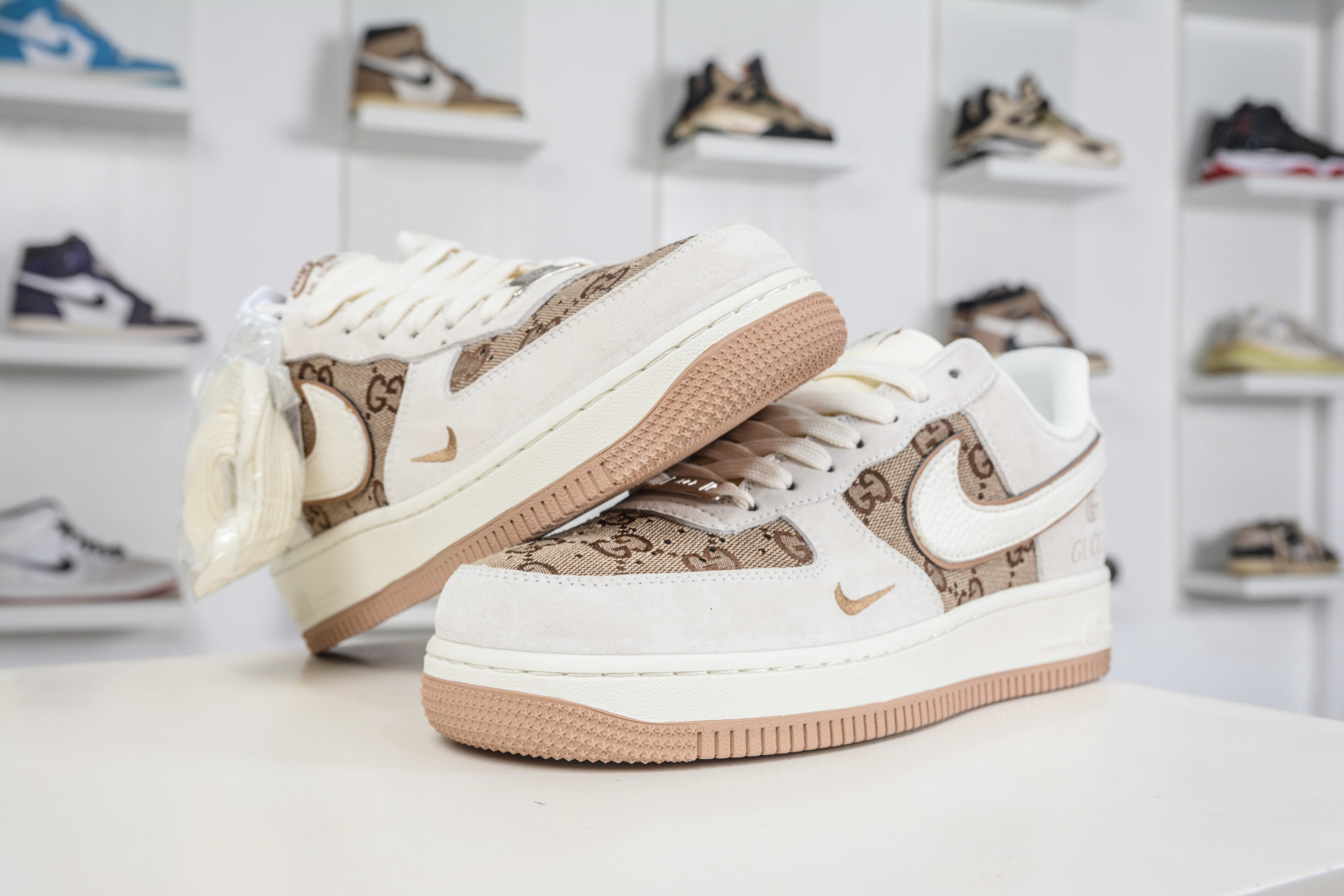 Gucci x NIke Air Force 1 古驰联名-米黄 MM3399-807 Gucci x NIke Air Force 1 古驰联名-米黄 MM3399-807