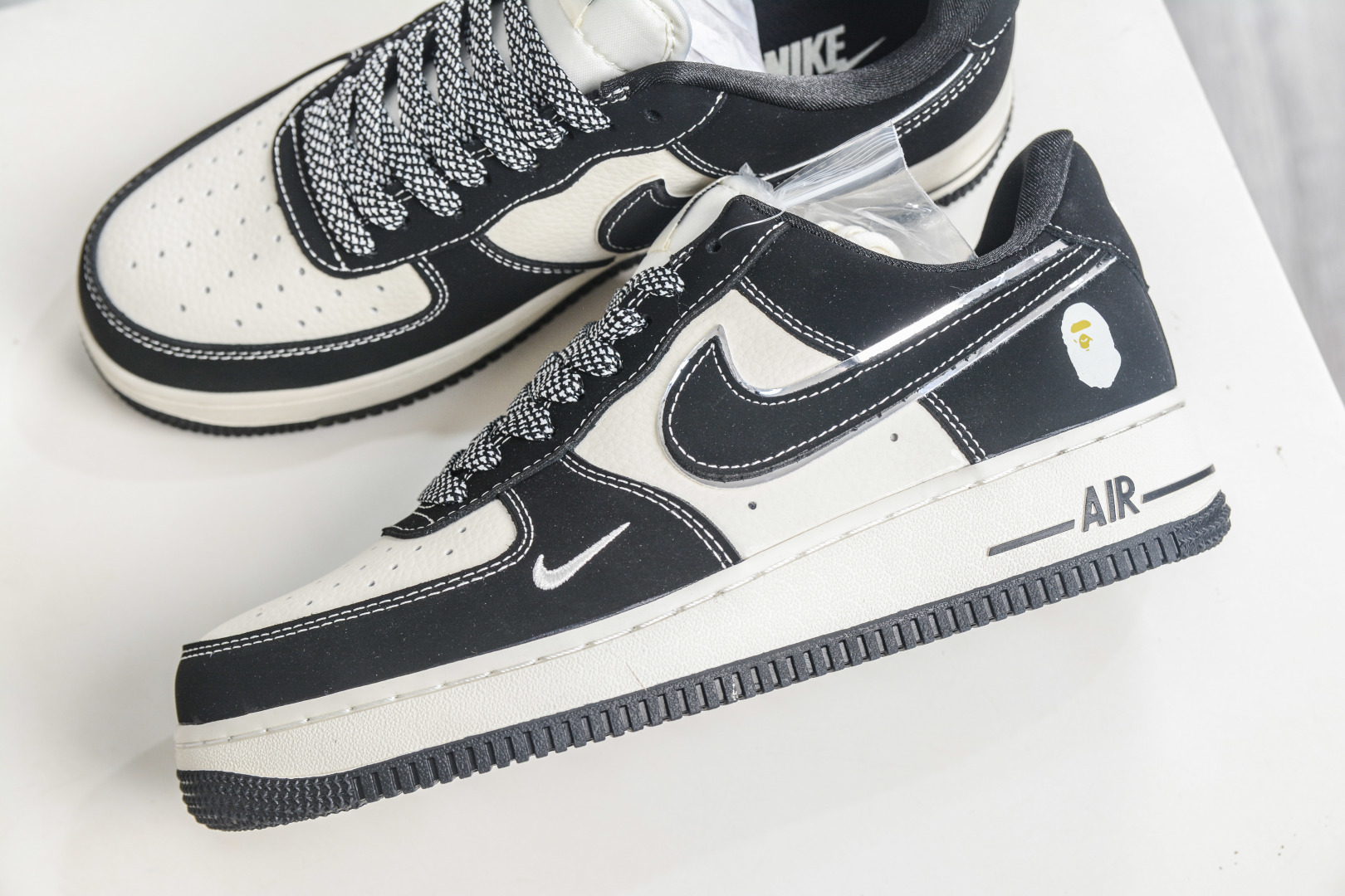 Nike Air Force 1 Low 07 x BAPE 猿人头联名-黑米白 DW8806-003
