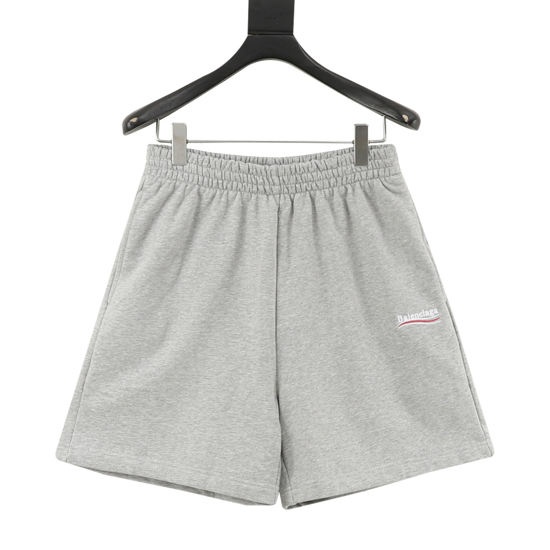 P80 Modelo Y702 BALENCIAGA BLCG pantalones cortos con bordado de logo de cola en tres colores. Desarrollo basado en el …