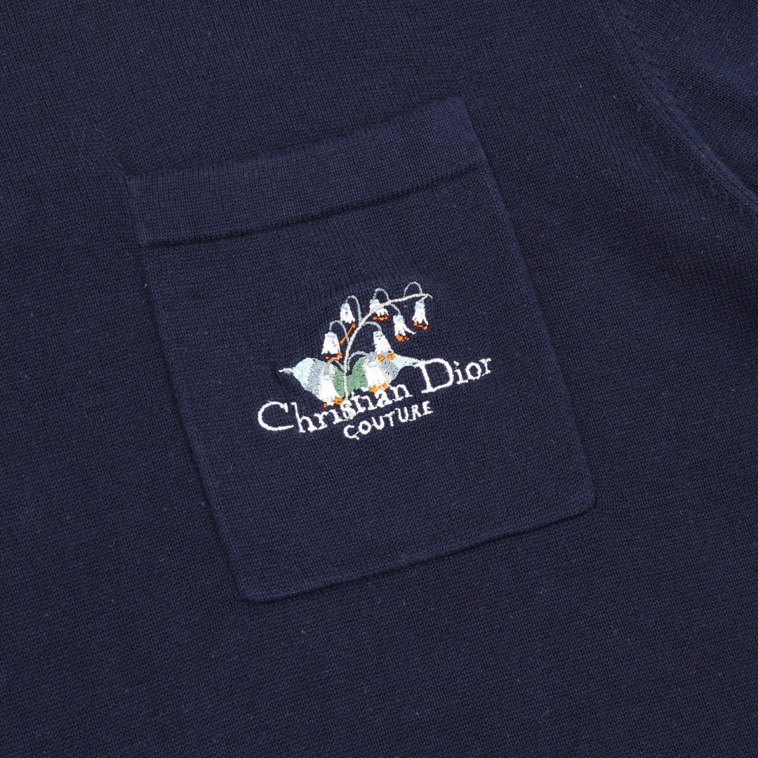 Dior DIOR/迪奥 Christian Dior Couture 铃兰花刺绣短袖Polo衫