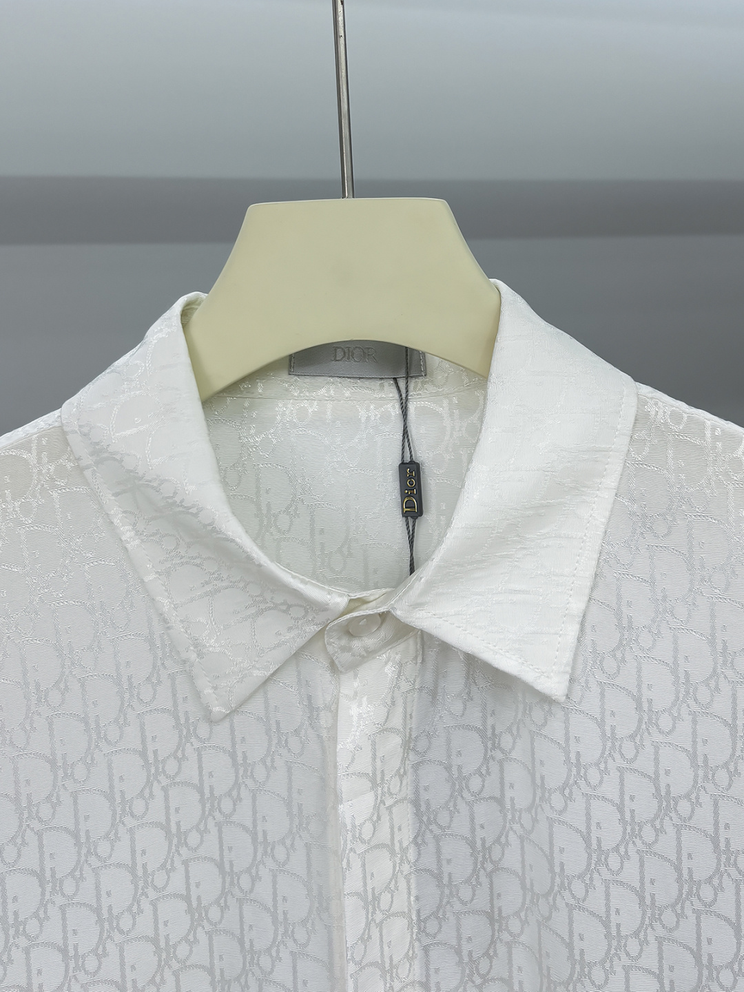 DIOR 2025新款经典提花长袖衬衫，专柜同步在售 定制面料，亲肤舒适，满身经典提花logo图案，三标