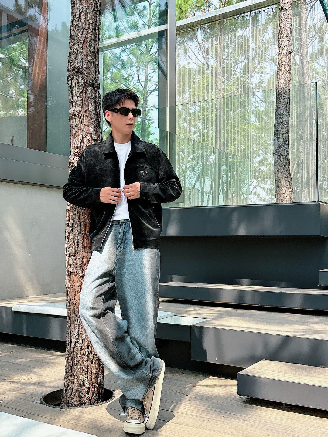 模特图 FWPra-匠心织梦✨源自意大利系列，以匠心独运，经典三角标为您打造不凡的衣橱新宠。2025双色