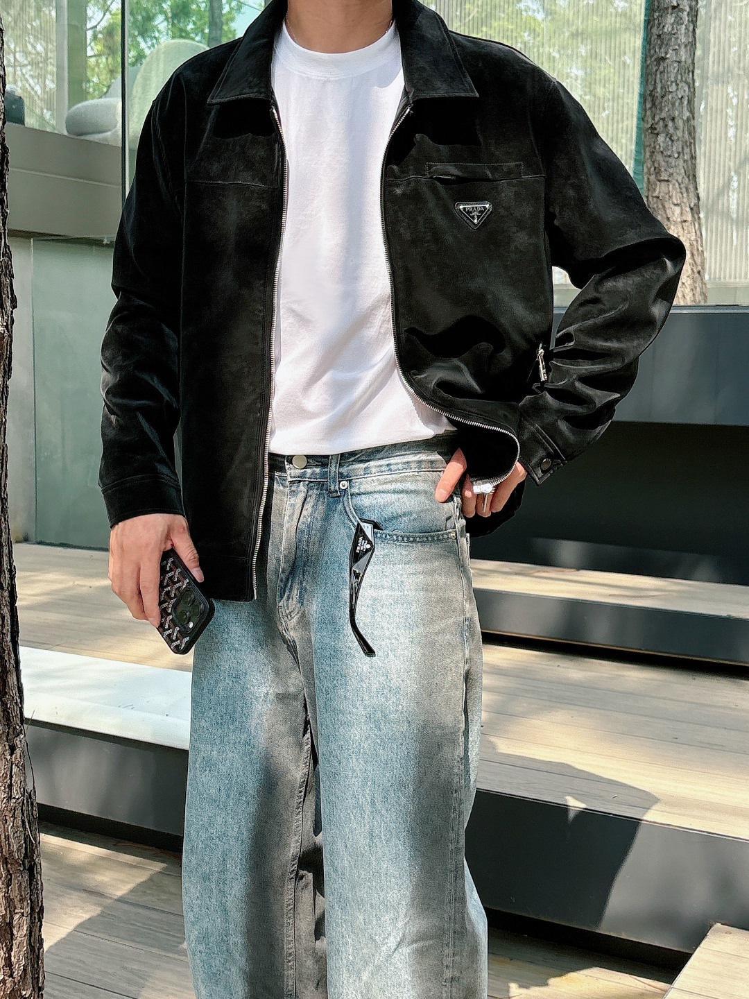 模特图 FWPra-匠心织梦✨源自意大利系列，以匠心独运，经典三角标为您打造不凡的衣橱新宠。2025双色