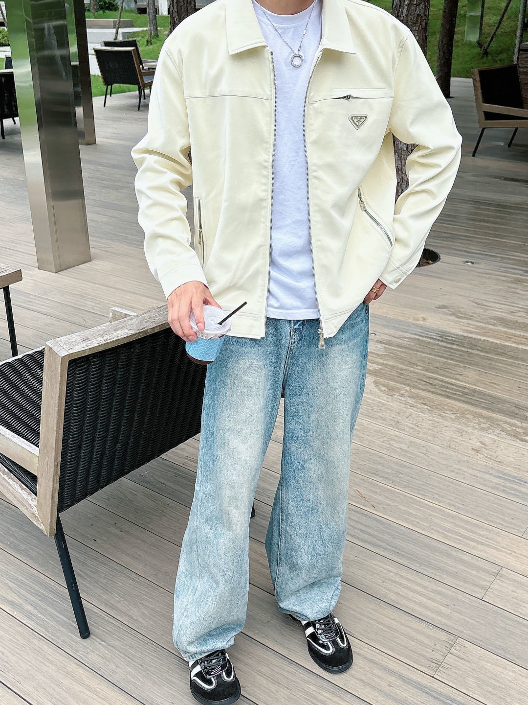 模特图 FWPra-匠心织梦✨源自意大利系列，以匠心独运，经典三角标为您打造不凡的衣橱新宠。2025双色