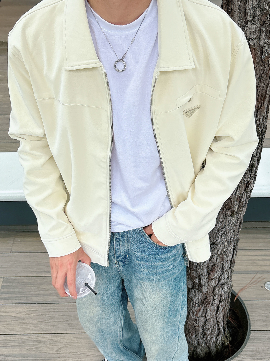 模特图 FWPra-匠心织梦✨源自意大利系列，以匠心独运，经典三角标为您打造不凡的衣橱新宠。2025双色